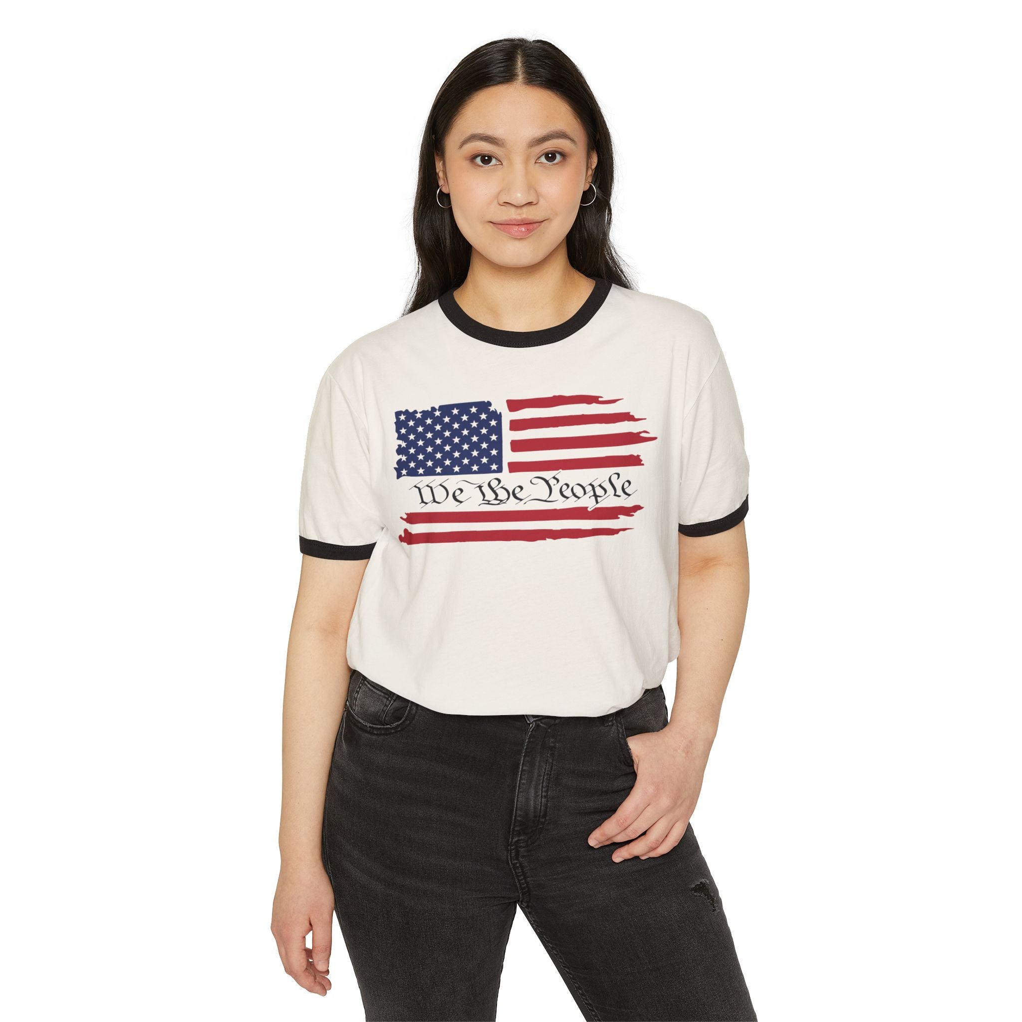 American Flag Ringer T-Shirt