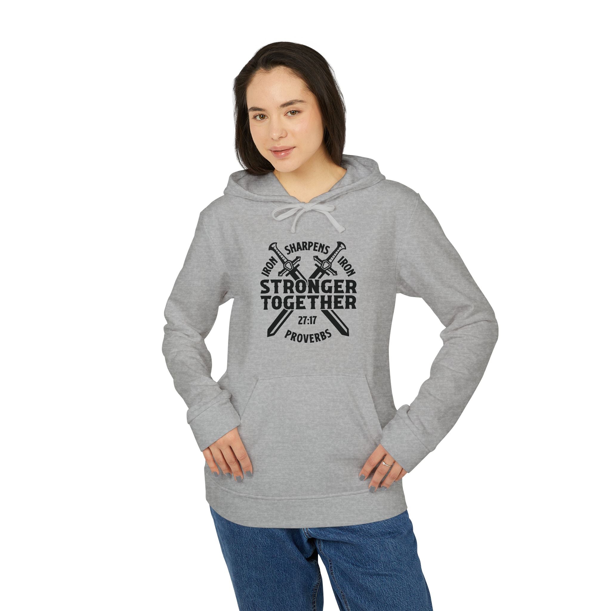 Iron Sharpens Iron Hoodie, Unisex Fleece Pullover, Motivational Sweatshirt, Inspirational Jumper, Workout Clothing, Fitness Apparel