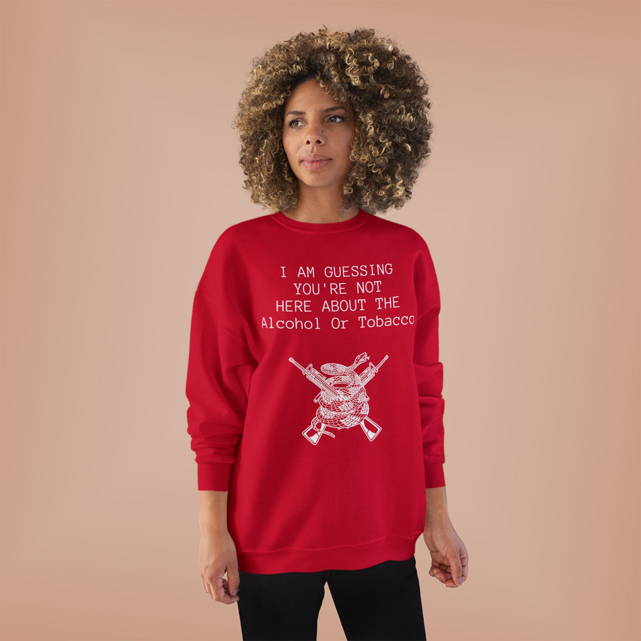 Unisex EcoSmart® Crewneck Sweatshirt - Alcohol or Tobacco Design