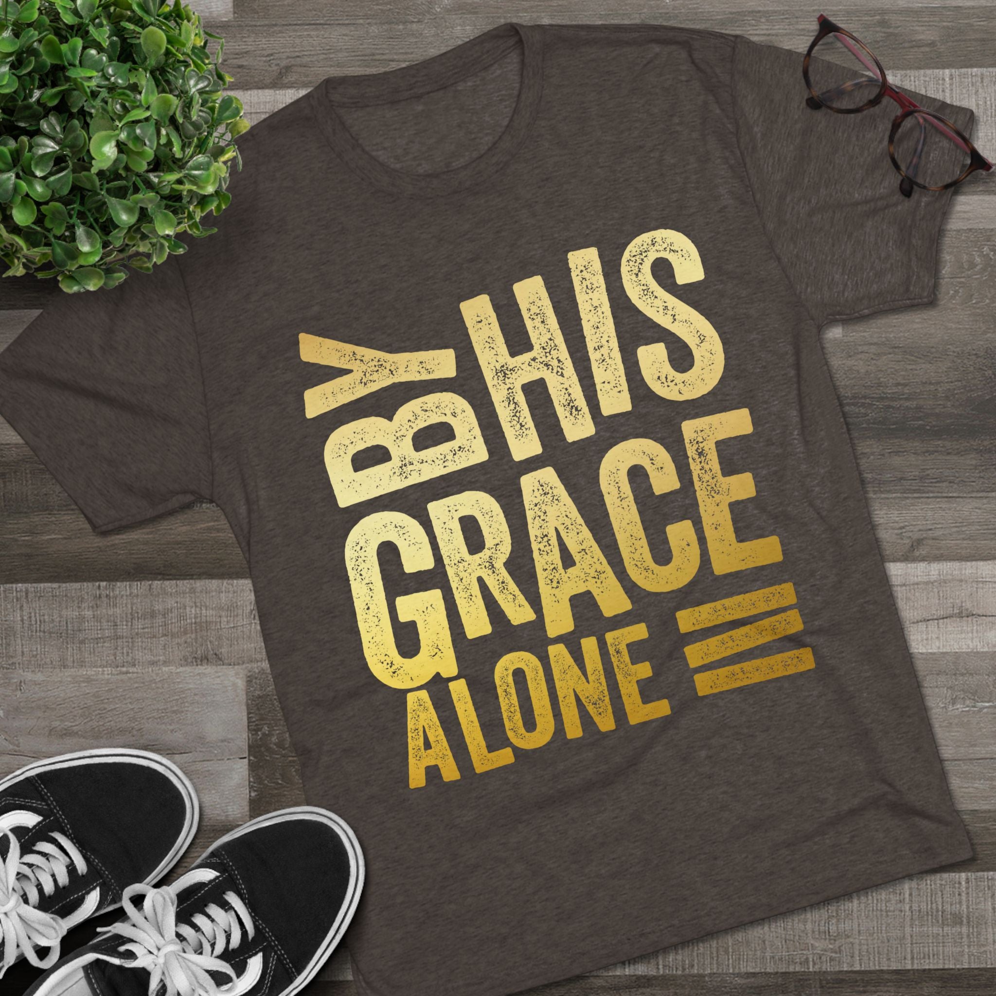 Unisex Tri-Blend Crew Tee - 'By His Grace Alone' Inspirational T-Shirt, Faith-Based Apparel, Christian Gift, Casual Everyday Wear, [...]