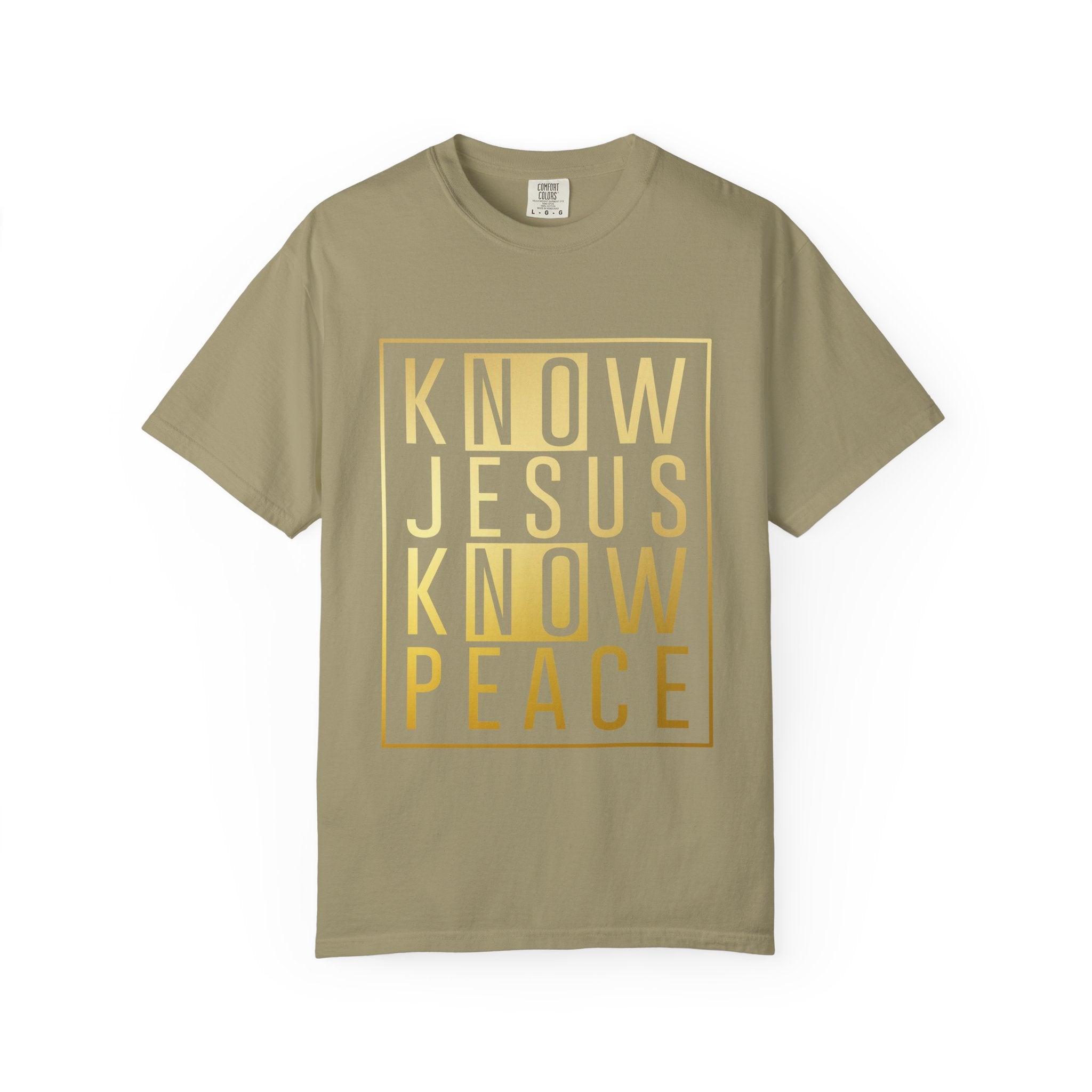 Know Jesus, Know Peace Unisex Garment-Dyed T-shirt | Inspirational Apparel for Faith, Church Events, Gifts, Casual Wear, Summer Outfits