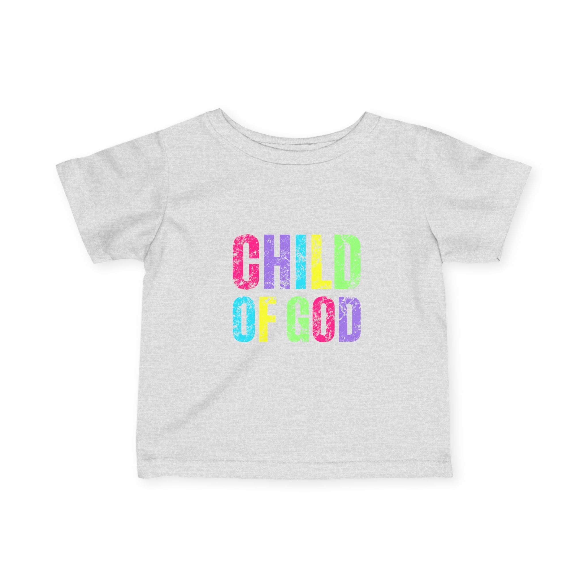 Colorful Child of God Infant Tee, Cute Baby T-Shirt, Rainbow Kids Shirt, Faith-Based Apparel, Baby Shower Gift