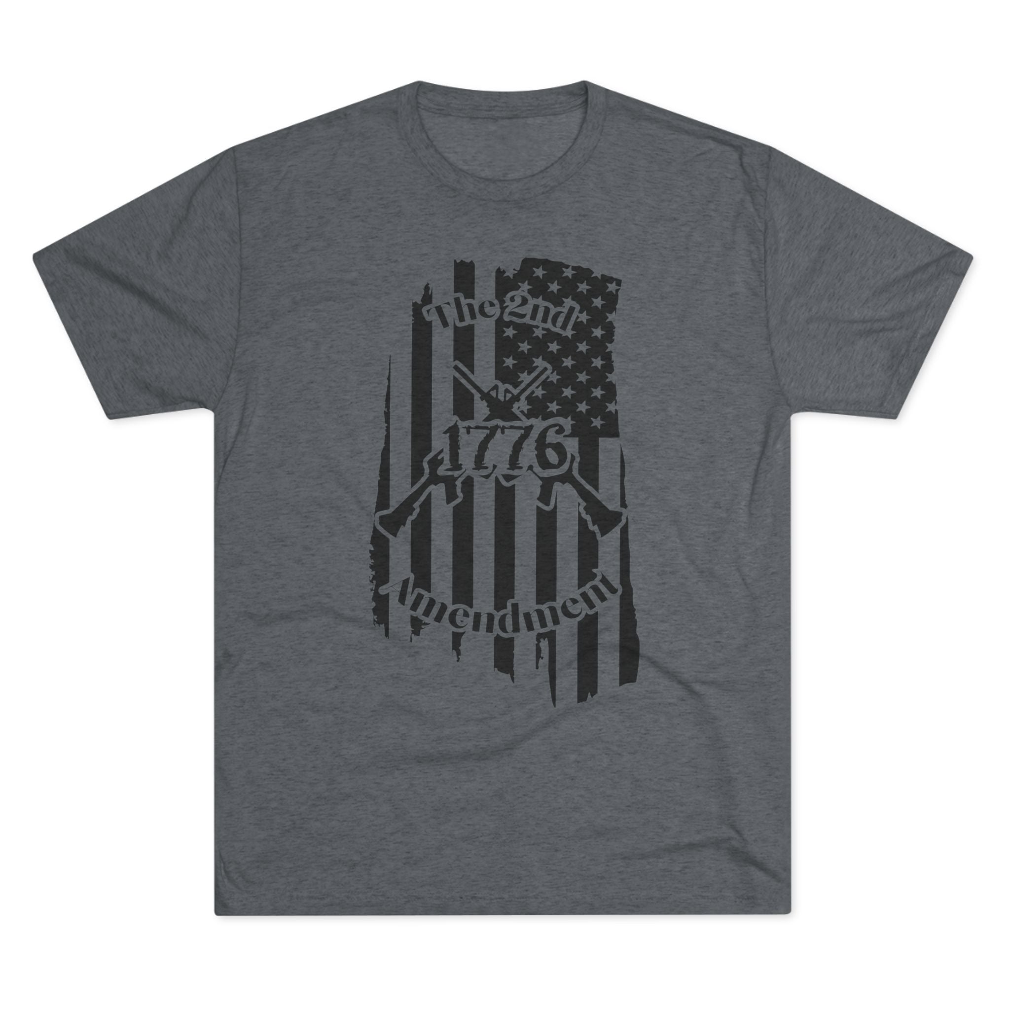 Patriotic Tee - 1776 2nd Amendment Flag Design Unisex Tri-Blend Crew Tee