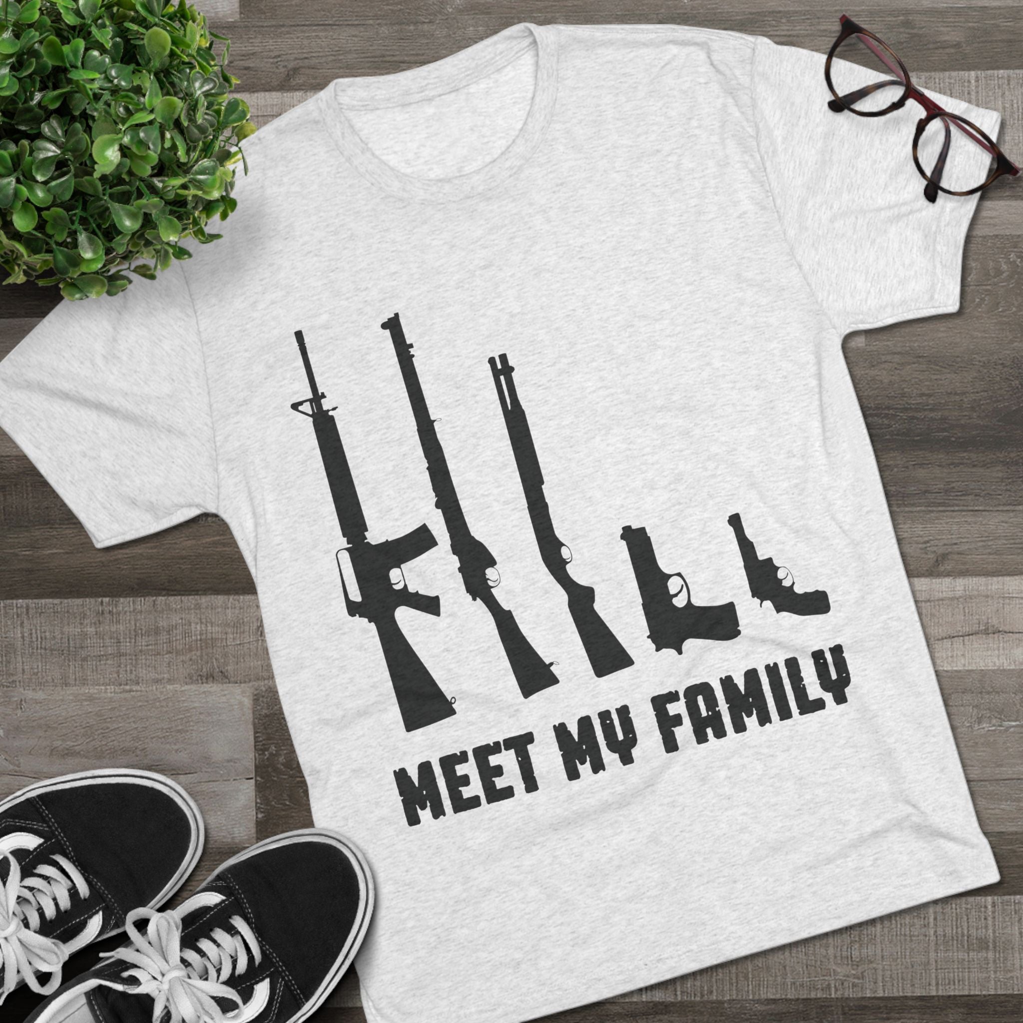 T-Shirt - Meet My Family Unisex Tri-Blend Crew Tee
