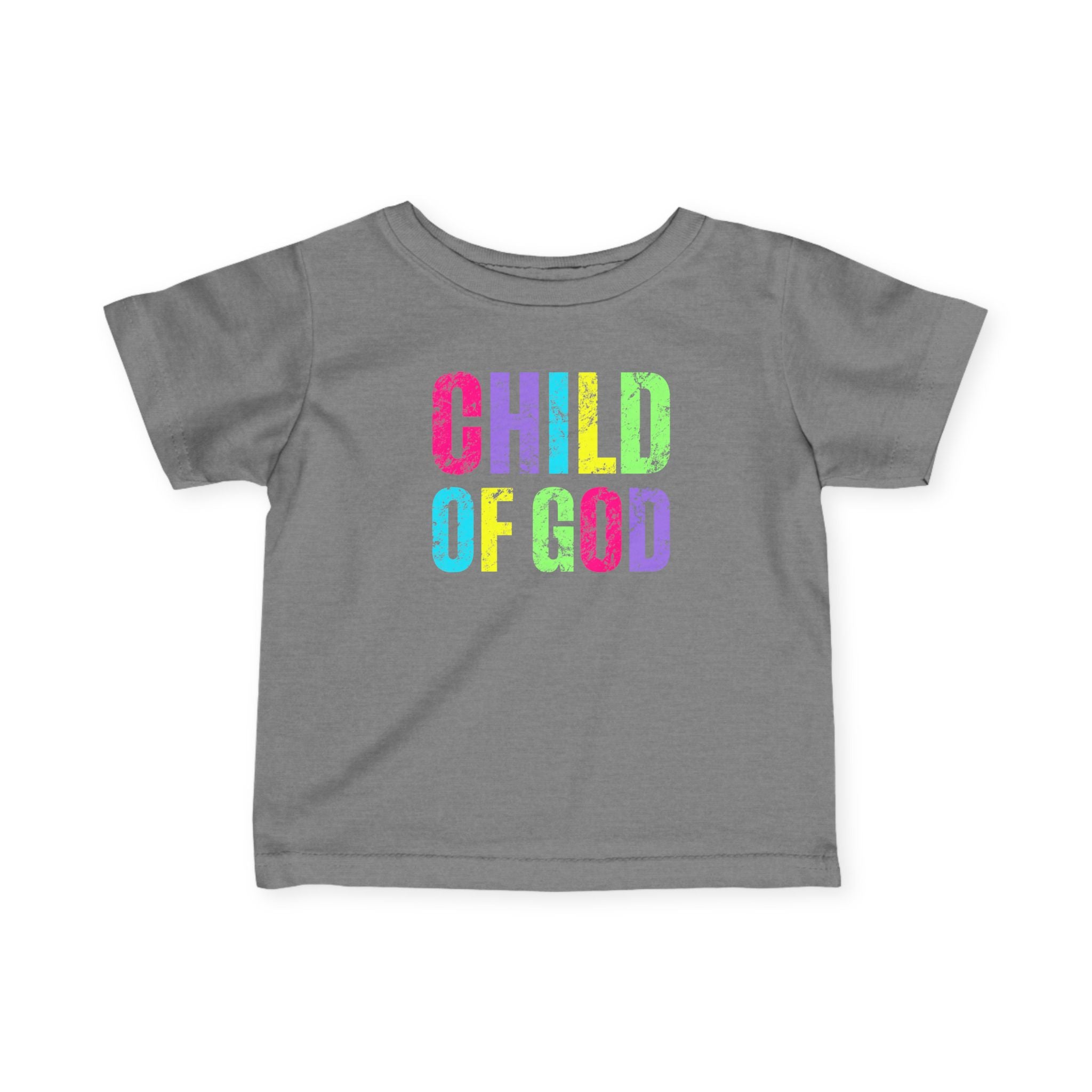 Colorful Child of God Infant Tee, Cute Baby T-Shirt, Rainbow Kids Shirt, Faith-Based Apparel, Baby Shower Gift