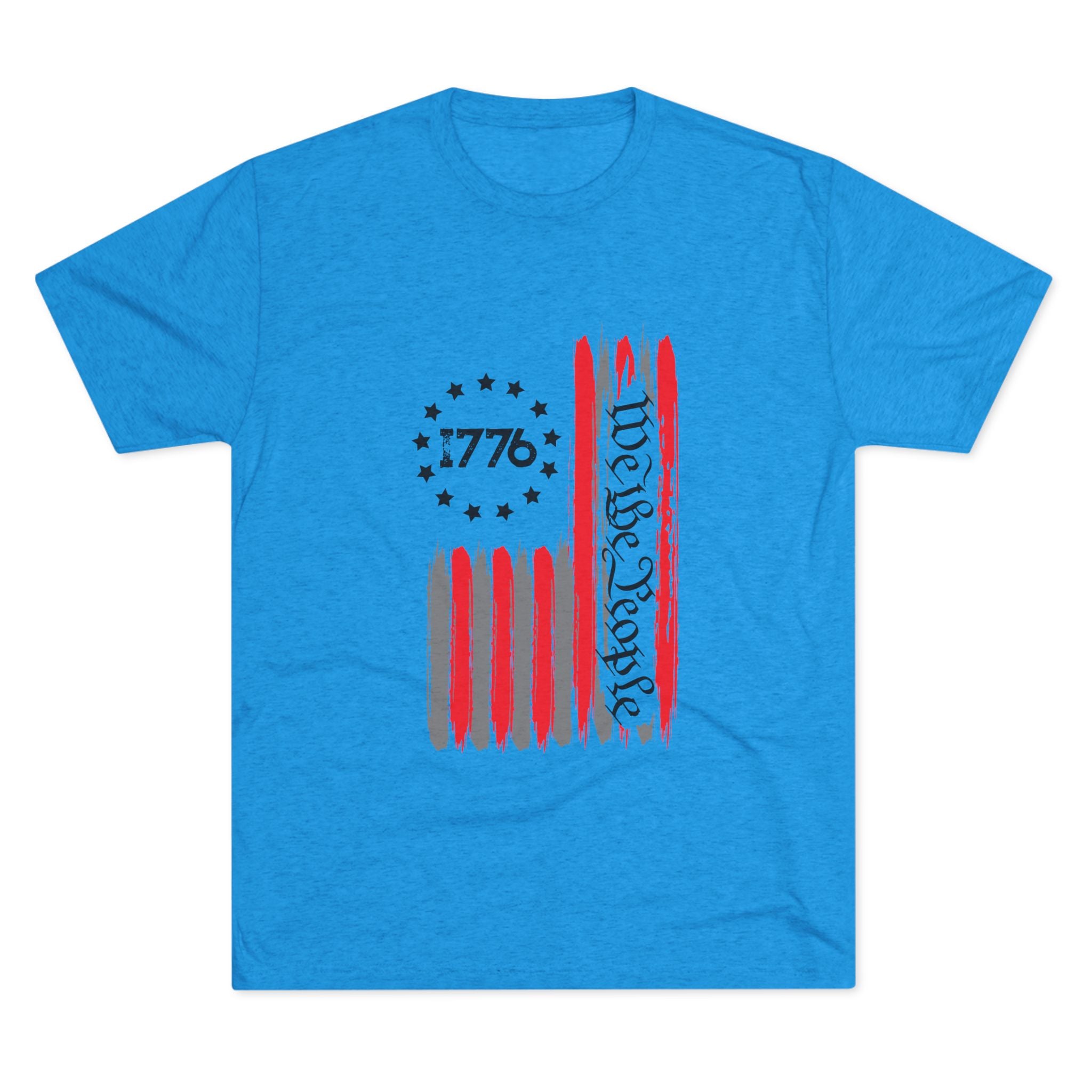 Patriotic Tee - We the People 1776 Flag Unisex Tri-Blend Crew Tee
