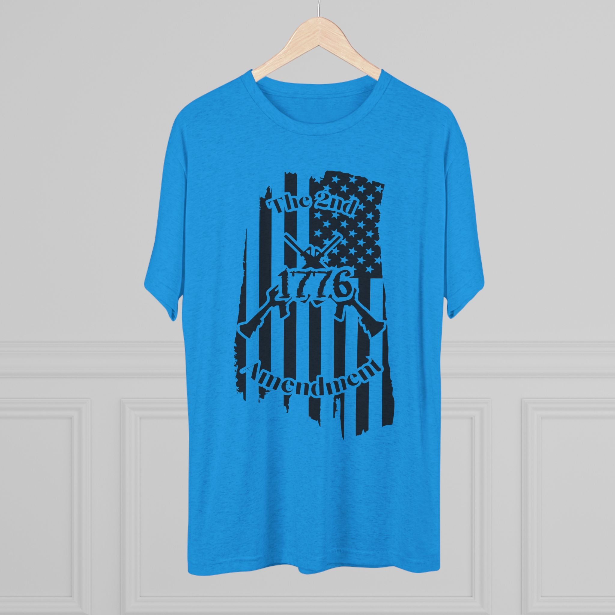 Patriotic Tee - 1776 2nd Amendment Flag Design Unisex Tri-Blend Crew Tee