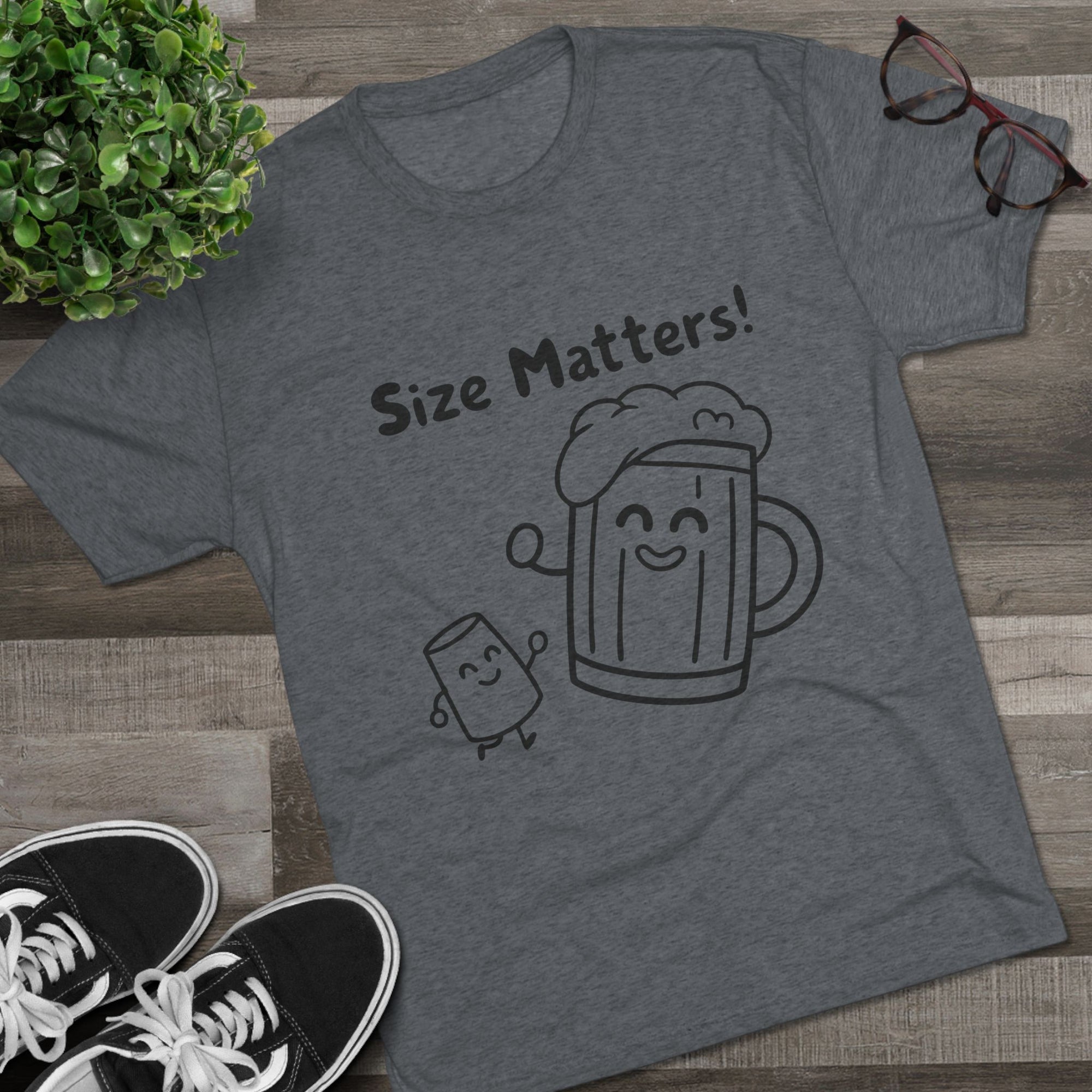 Beer Mug - Size Matters Unisex Tri-Blend Tee