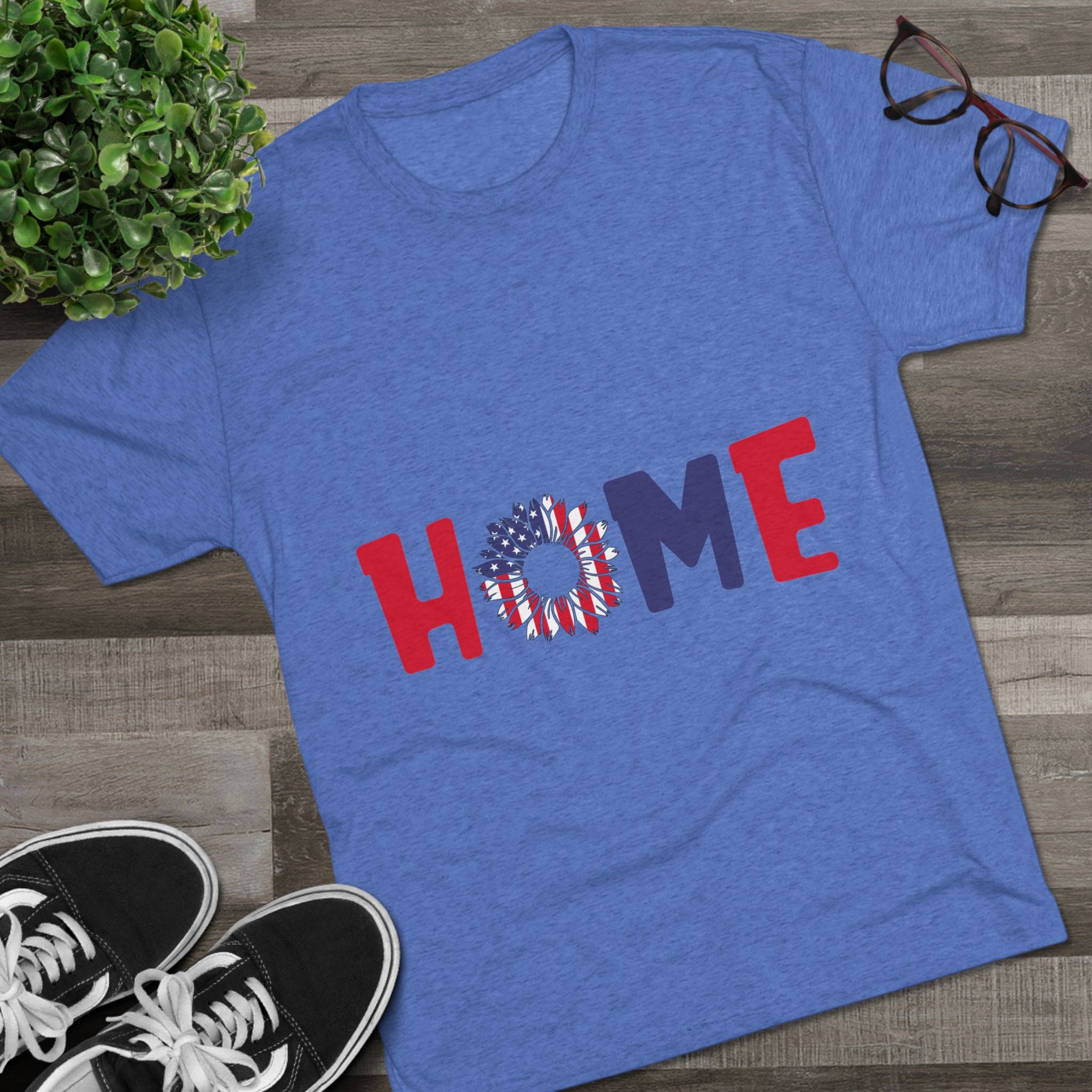 Graphic Tee Home in Red White and Blue Unisex Shirt