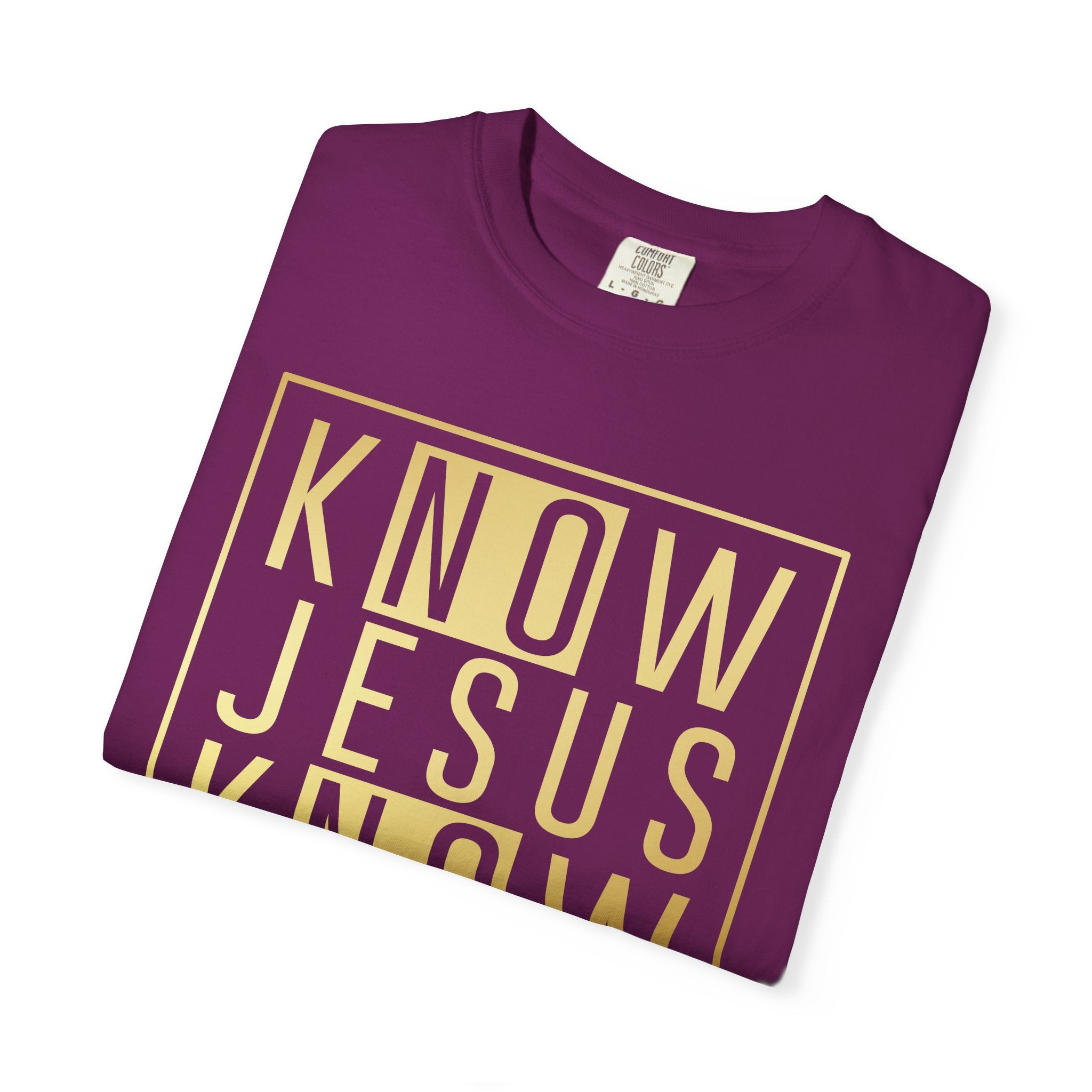 Know Jesus, Know Peace Unisex Garment-Dyed T-shirt | Inspirational Apparel for Faith, Church Events, Gifts, Casual Wear, Summer Outfits