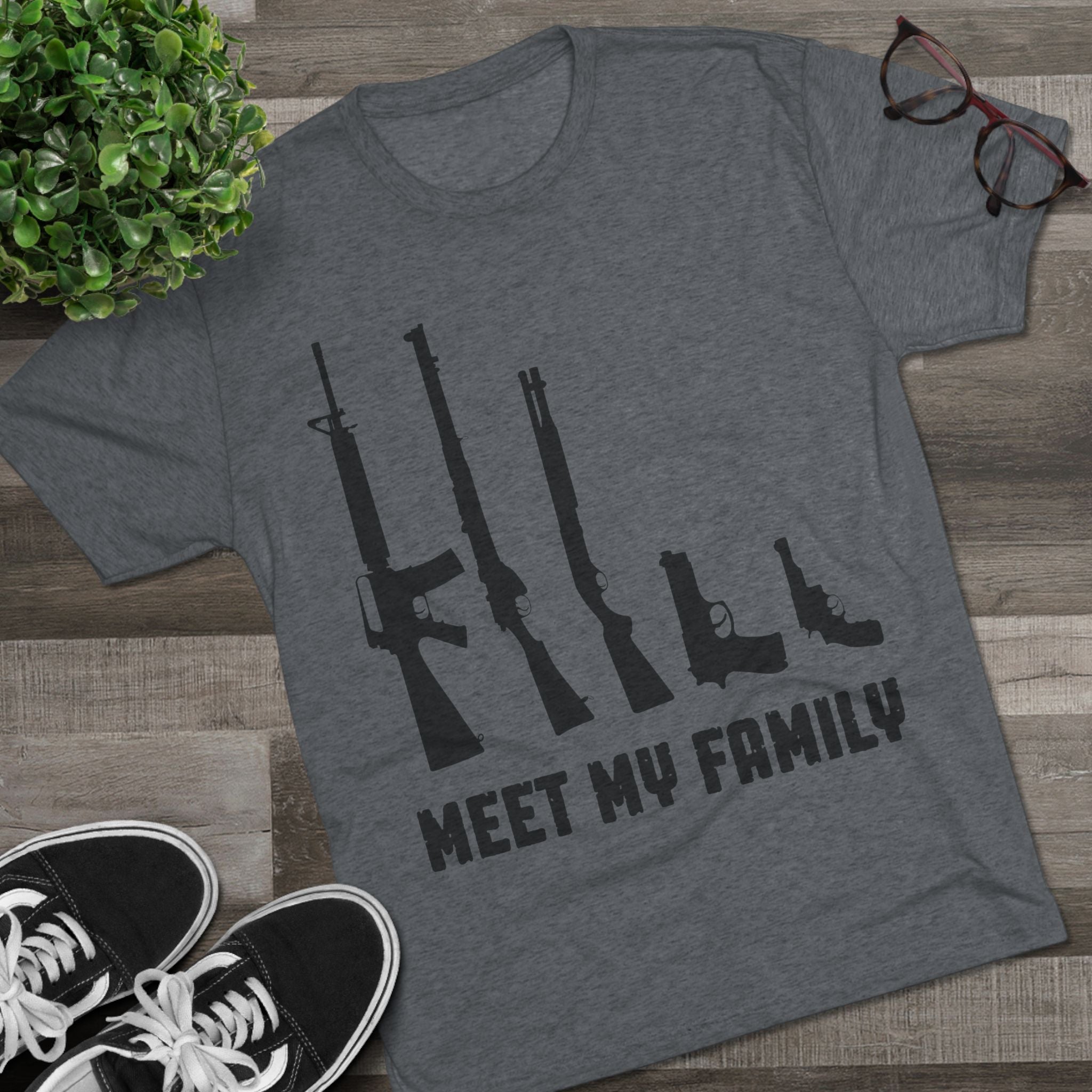 T-Shirt - Meet My Family Unisex Tri-Blend Crew Tee