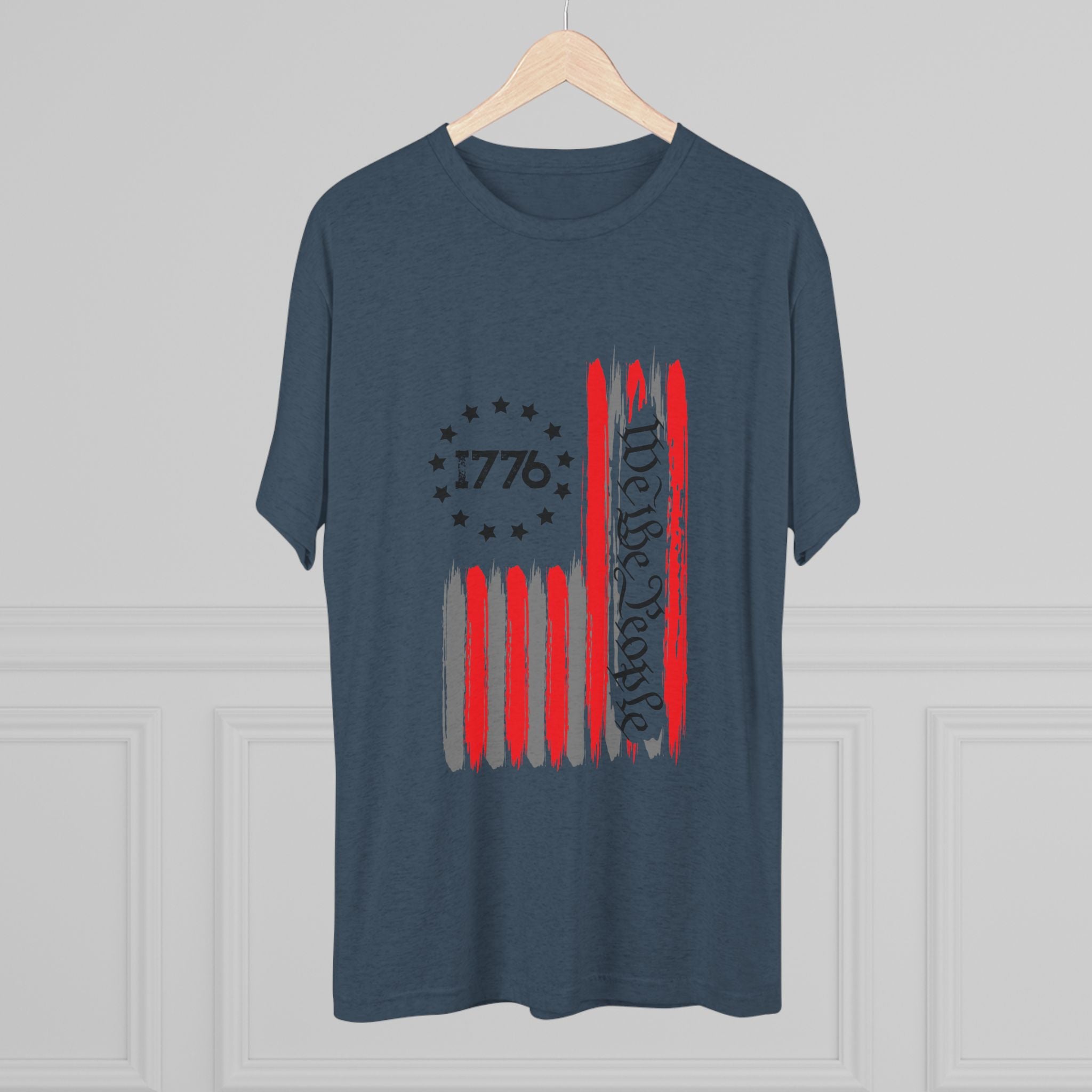 Patriotic Tee - We the People 1776 Flag Unisex Tri-Blend Crew Tee