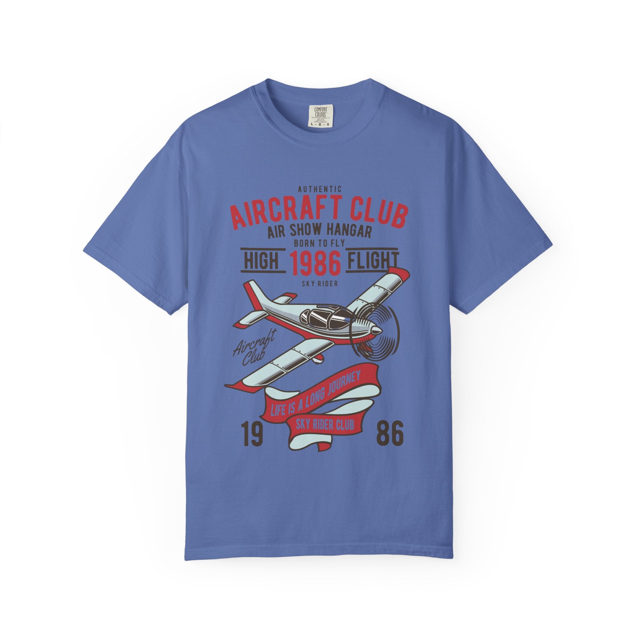 Vintage Aircraft Club T-Shirt | Unisex Garment-Dyed Tee, Aviation Lover Gift, Retro Airplane Shirt, Sky Rider Apparel, Air Show Fashion