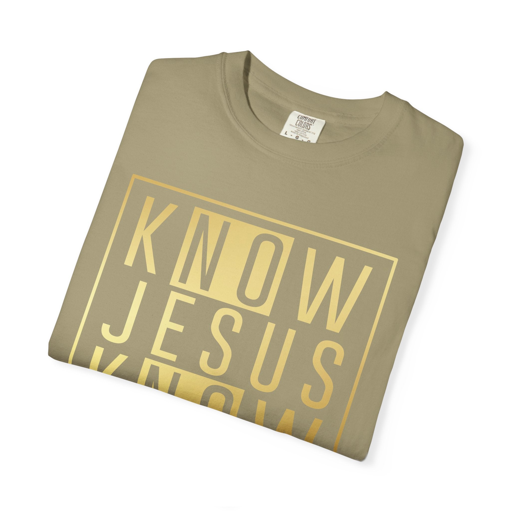 Know Jesus, Know Peace Unisex Garment-Dyed T-shirt | Inspirational Apparel for Faith, Church Events, Gifts, Casual Wear, Summer Outfits