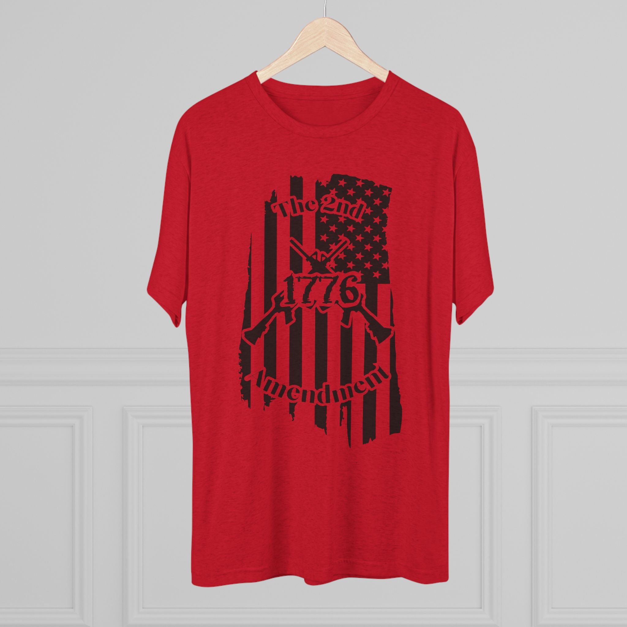Patriotic Tee - 1776 2nd Amendment Flag Design Unisex Tri-Blend Crew Tee