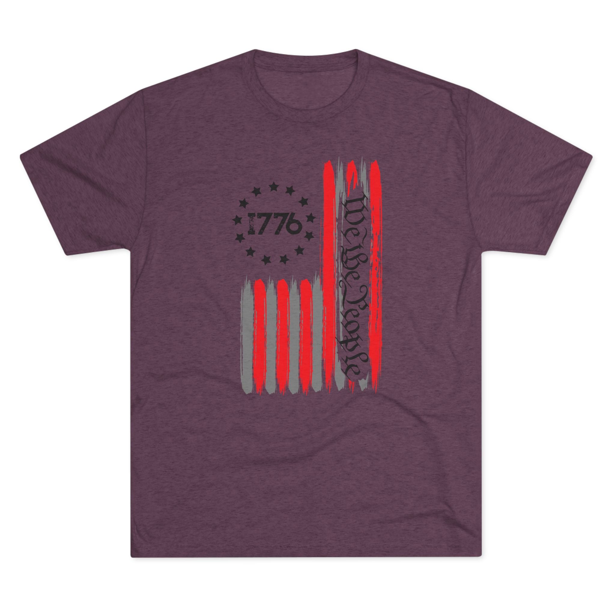 Patriotic Tee - We the People 1776 Flag Unisex Tri-Blend Crew Tee