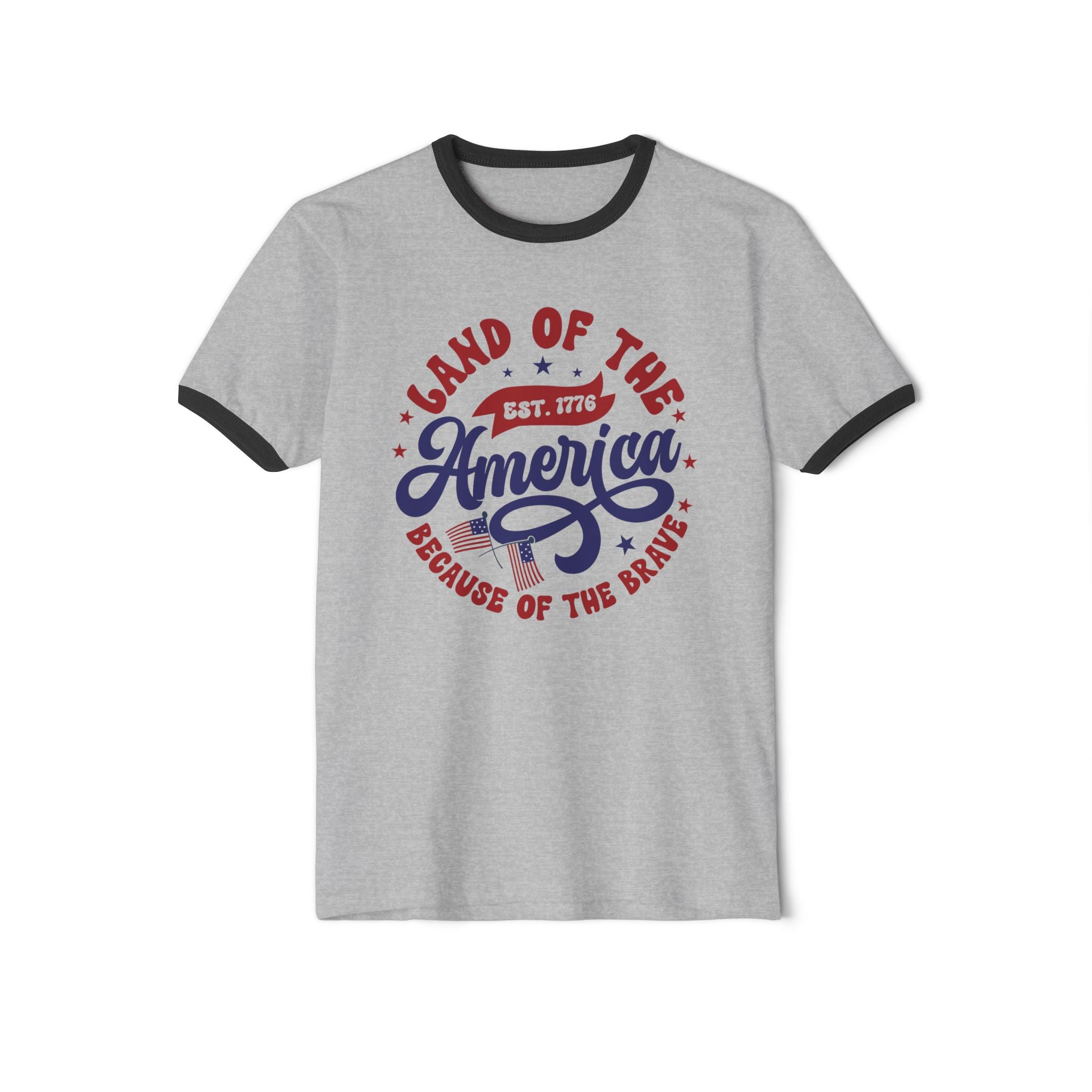 Ringer T-Shirt Land of the Free Because of the Brave
