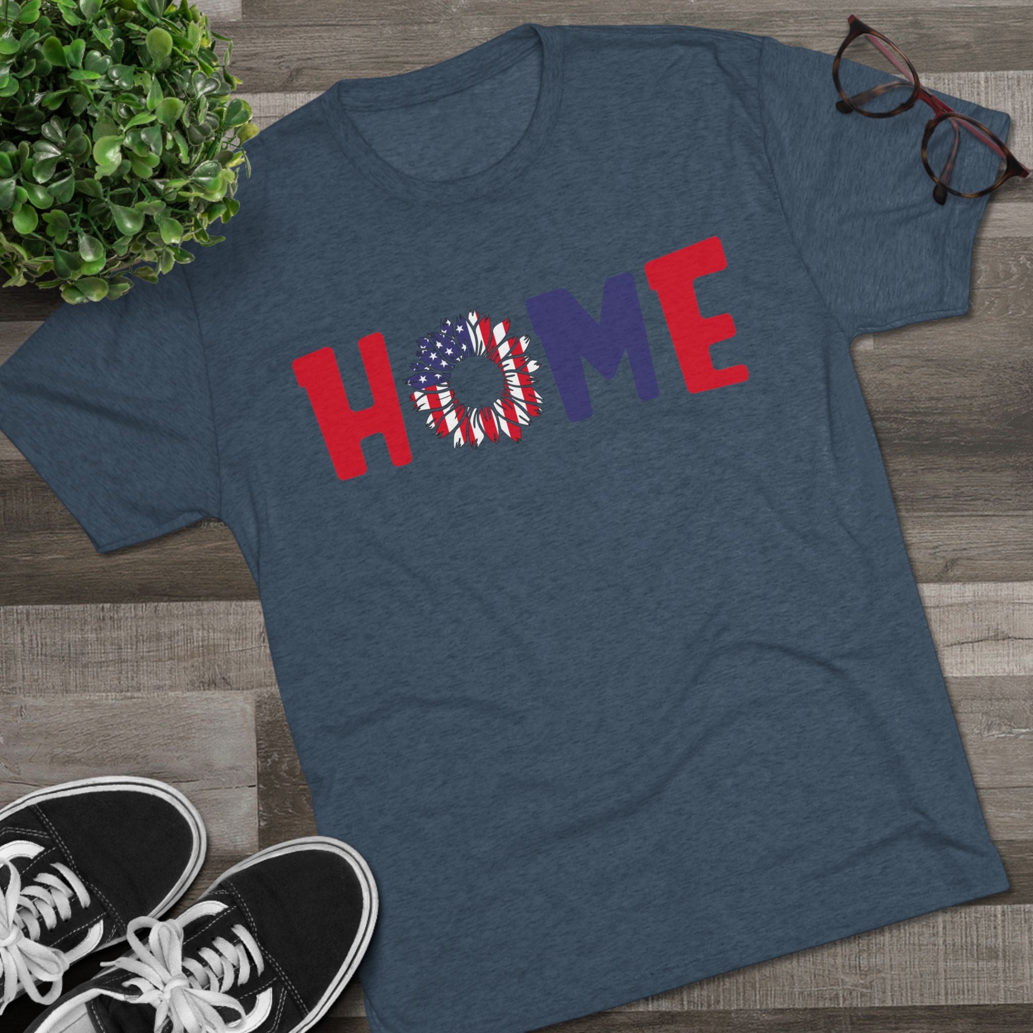 Graphic Tee Home in Red White and Blue Unisex Shirt