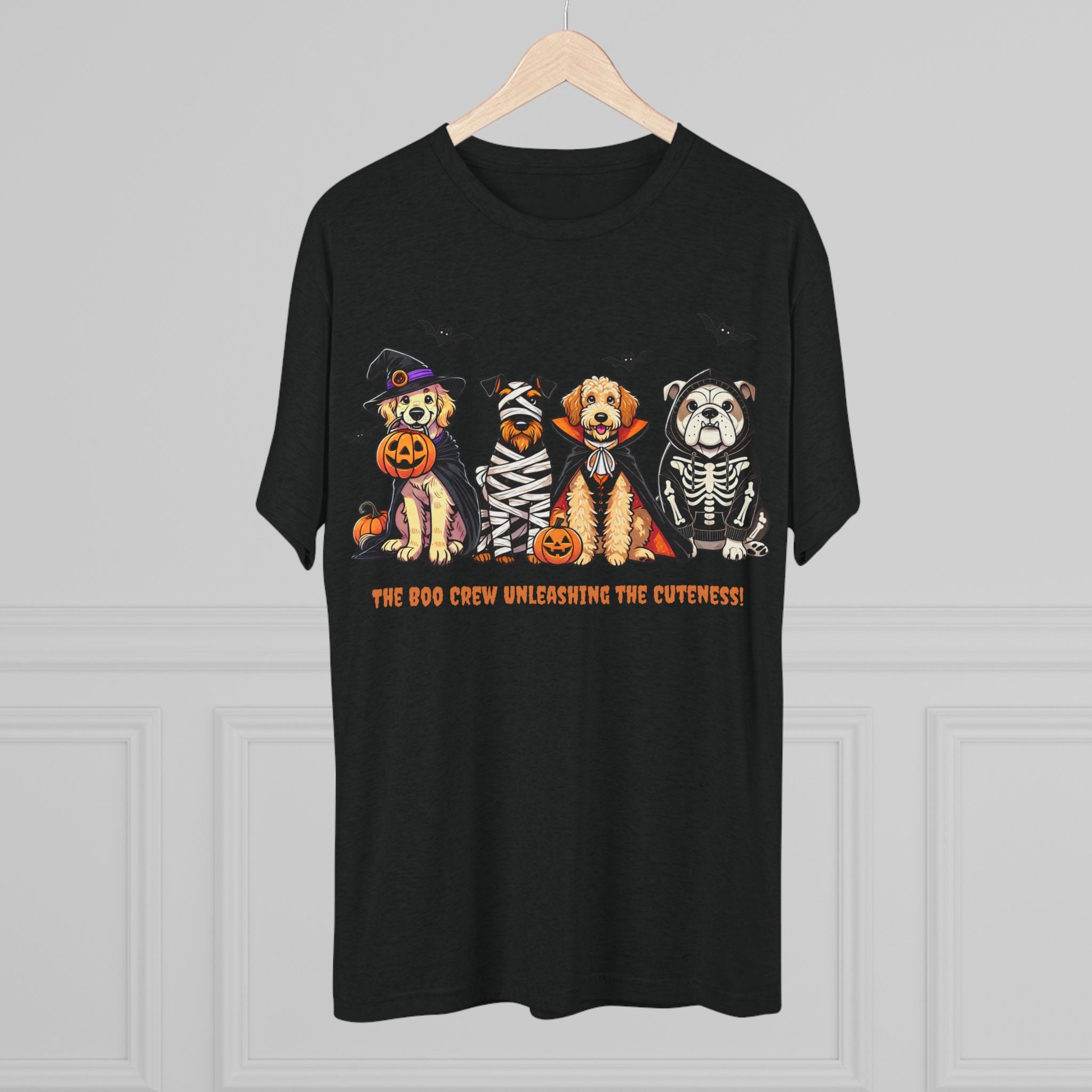 Spooky Paw Graphic Tee - Unisex Tri-Blend Crew Tee for Pet Lovers, Cute Animal Shirt, Halloween Apparel, Dog Lover Gift, Fall Fashion