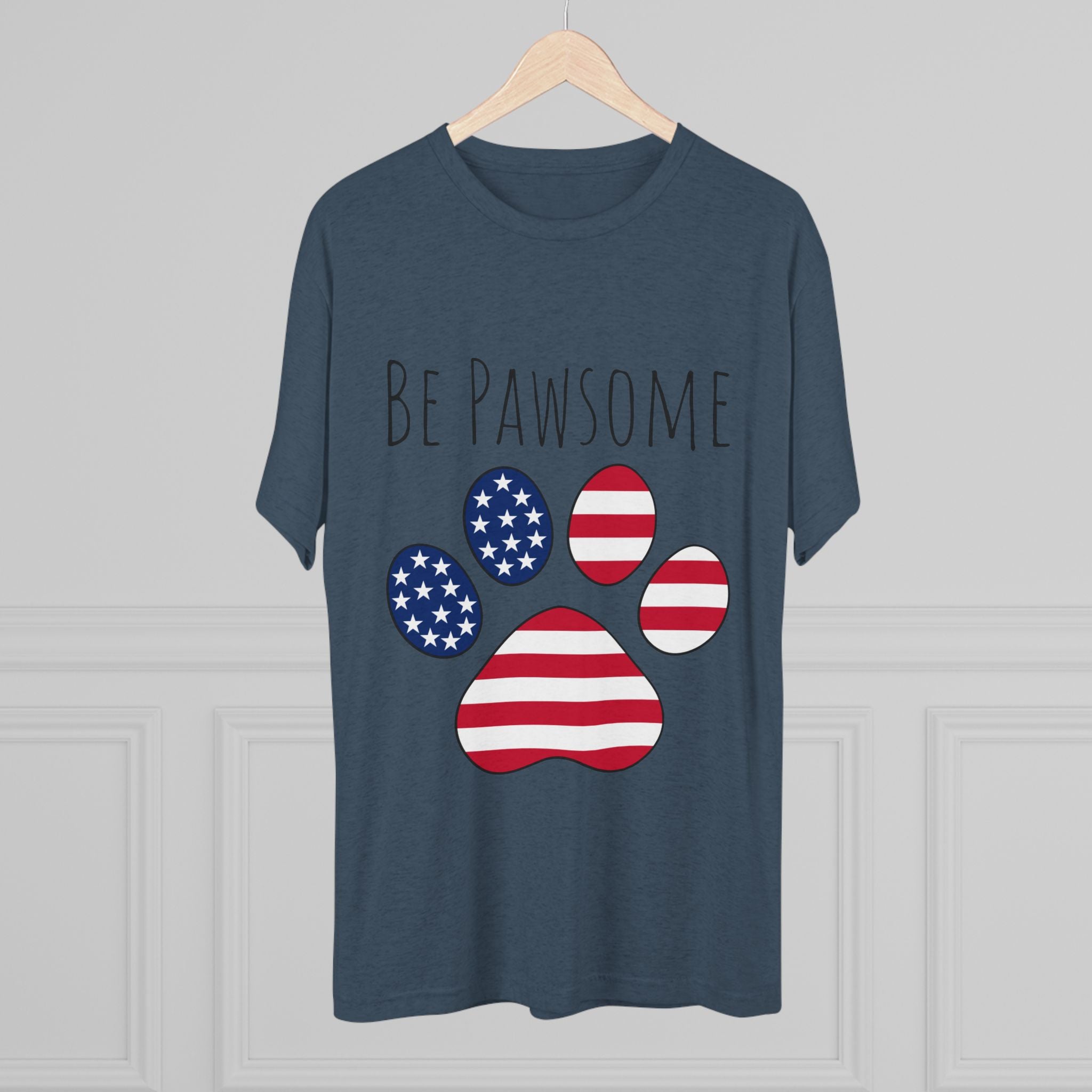 Dog Lover Tee - Be Pawsome Unisex Tri-Blend Crew Tee