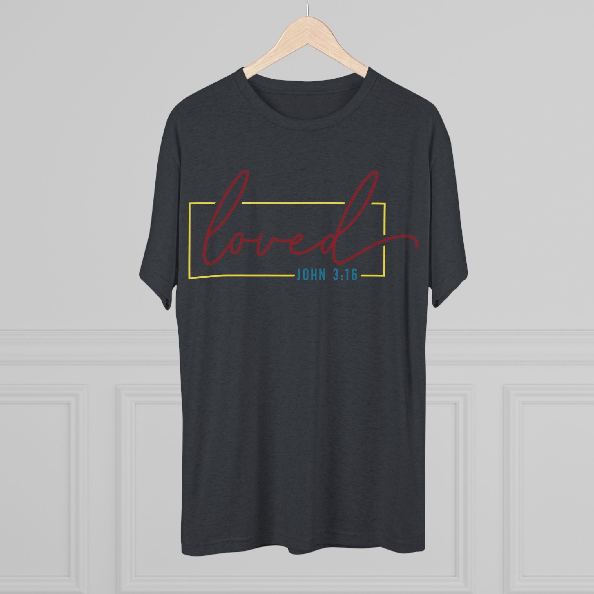 Unisex Tri-Blend Crew Tee - Loved Graphic Tee, Gift for Friends, Comfort Wear, Casual Fashion, Inspirational Apparel