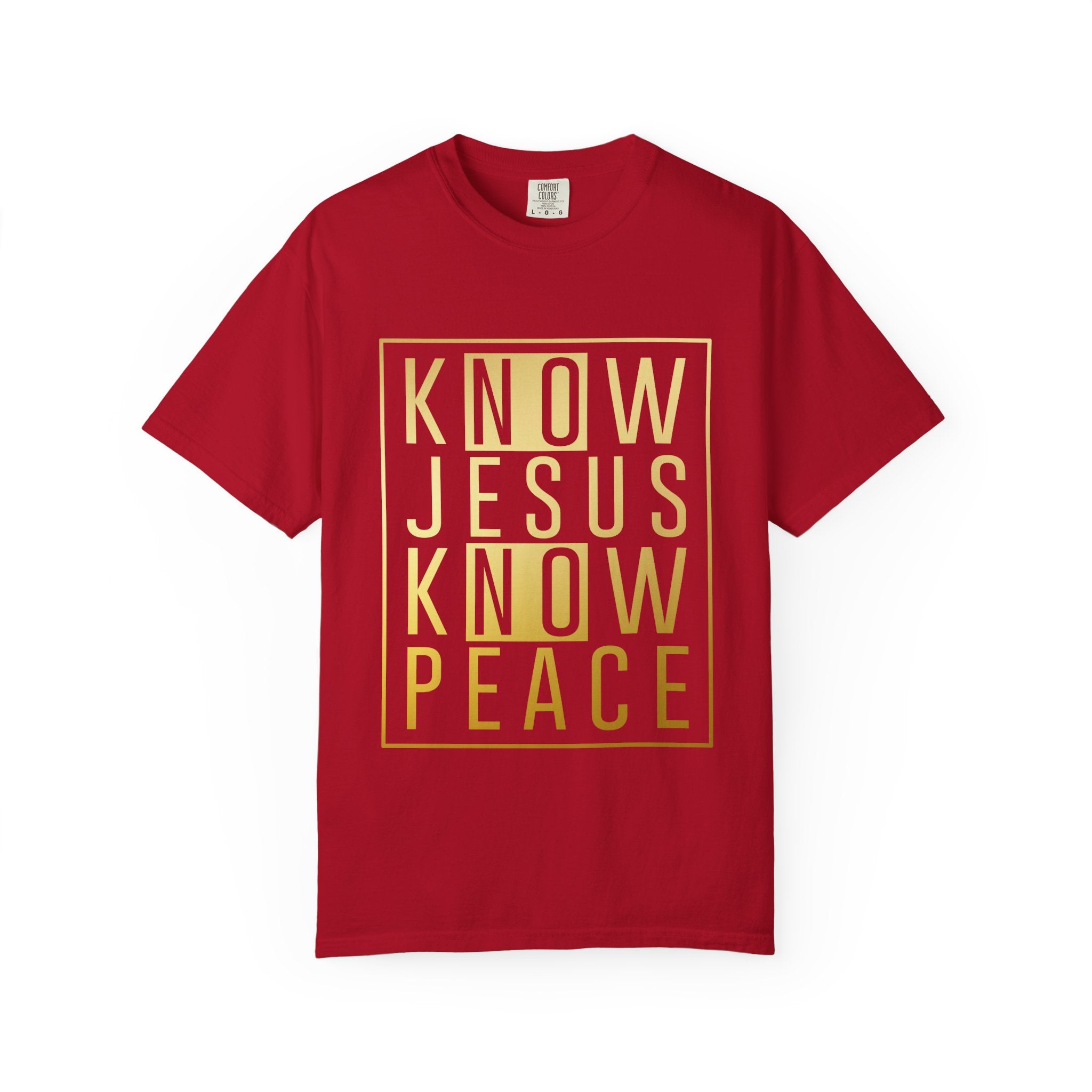 Know Jesus, Know Peace Unisex Garment-Dyed T-shirt | Inspirational Apparel for Faith, Church Events, Gifts, Casual Wear, Summer Outfits