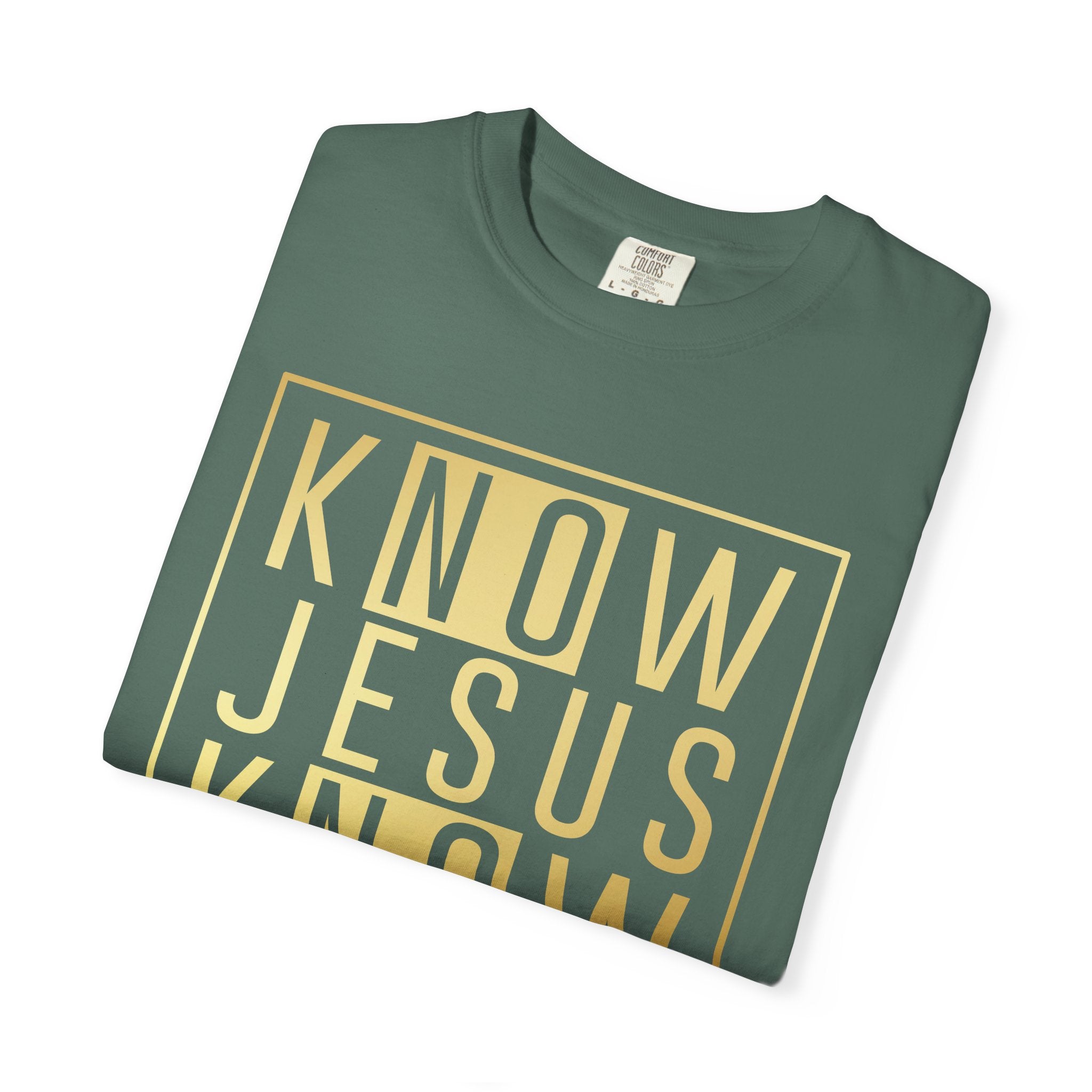 Know Jesus, Know Peace Unisex Garment-Dyed T-shirt | Inspirational Apparel for Faith, Church Events, Gifts, Casual Wear, Summer Outfits