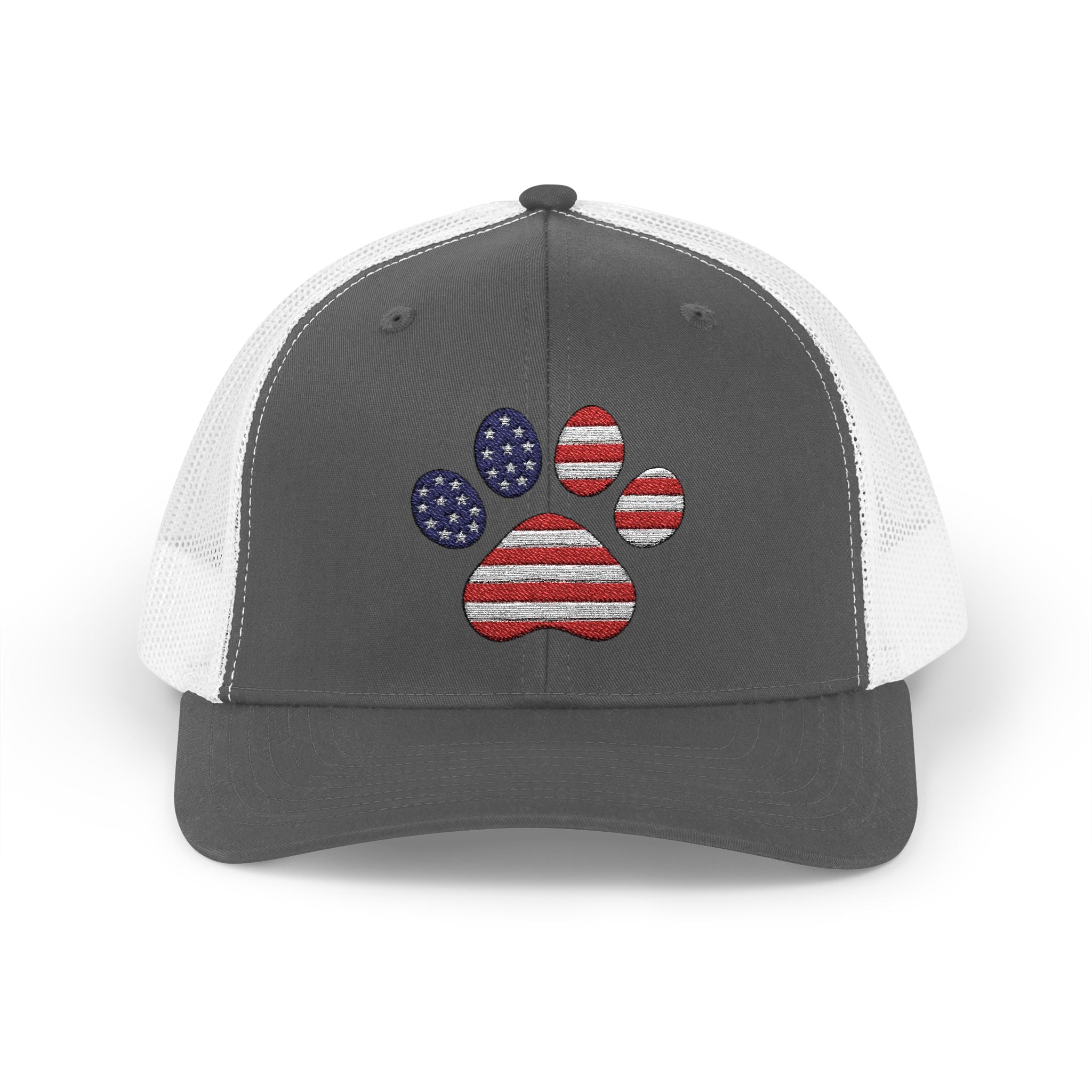 Trucker Cap American Flag Paw Print