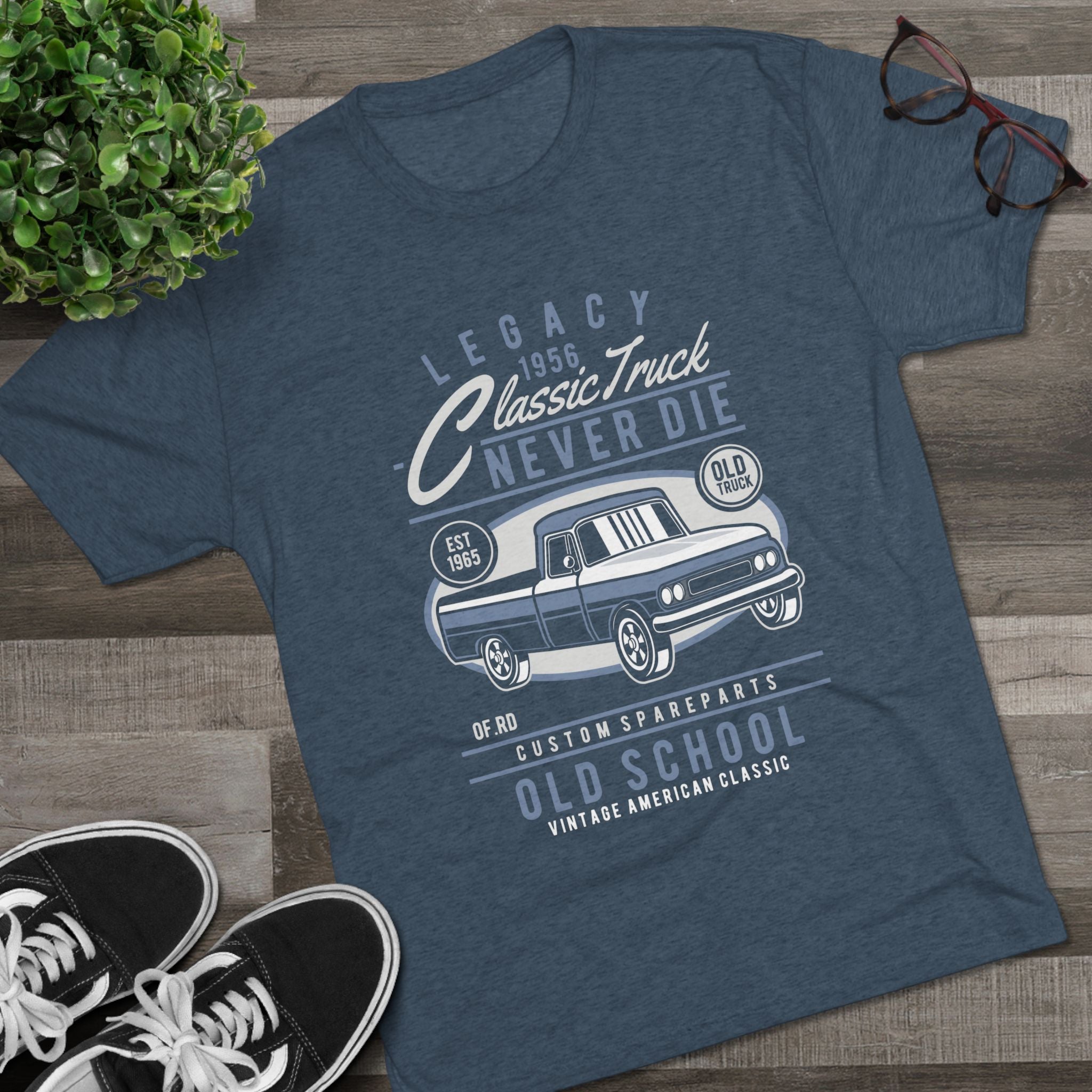 Vintage Classic Truck Tee - Unisex Tri-Blend Crew Neck