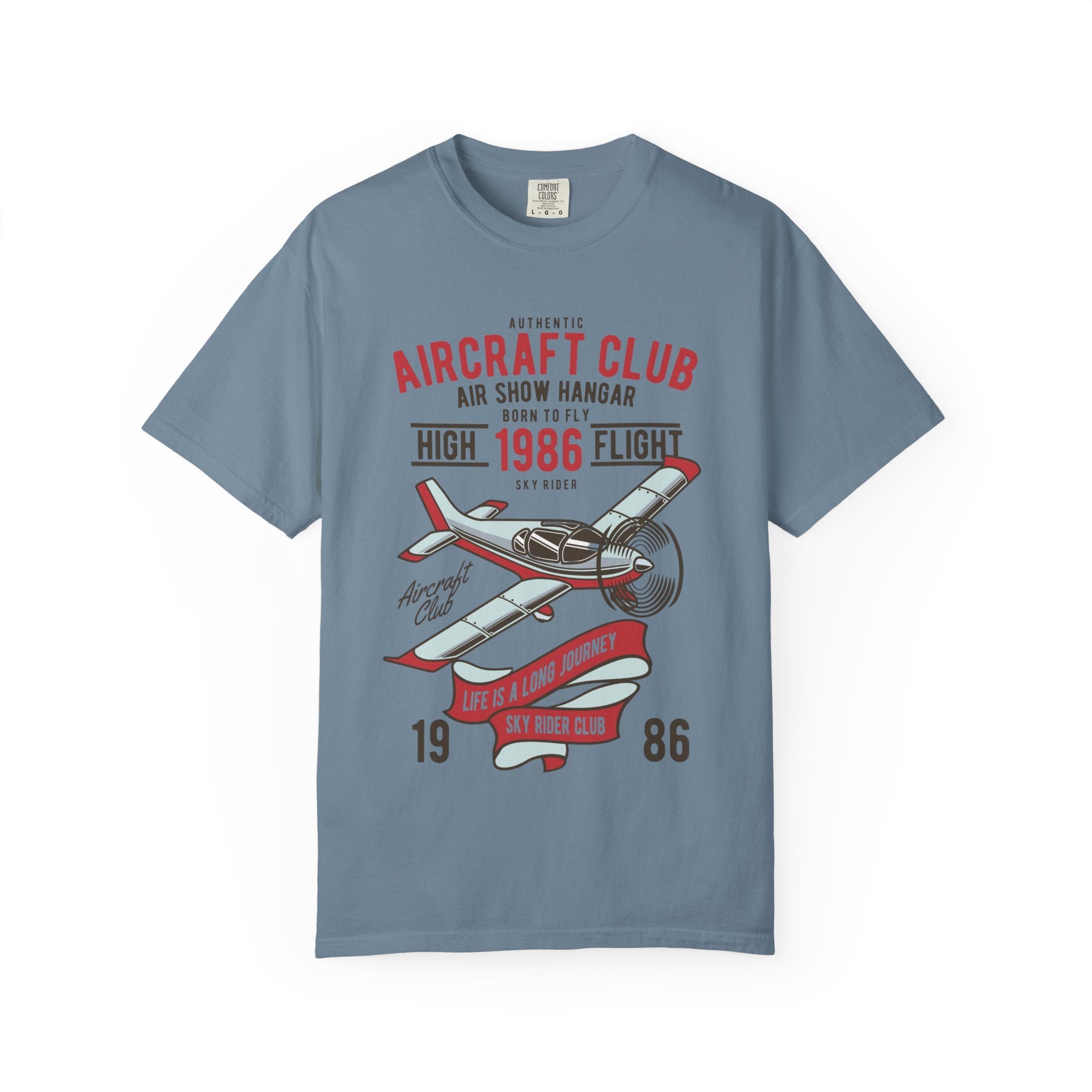 Vintage Aircraft Club T-Shirt | Unisex Garment-Dyed Tee, Aviation Lover Gift, Retro Airplane Shirt, Sky Rider Apparel, Air Show Fashion