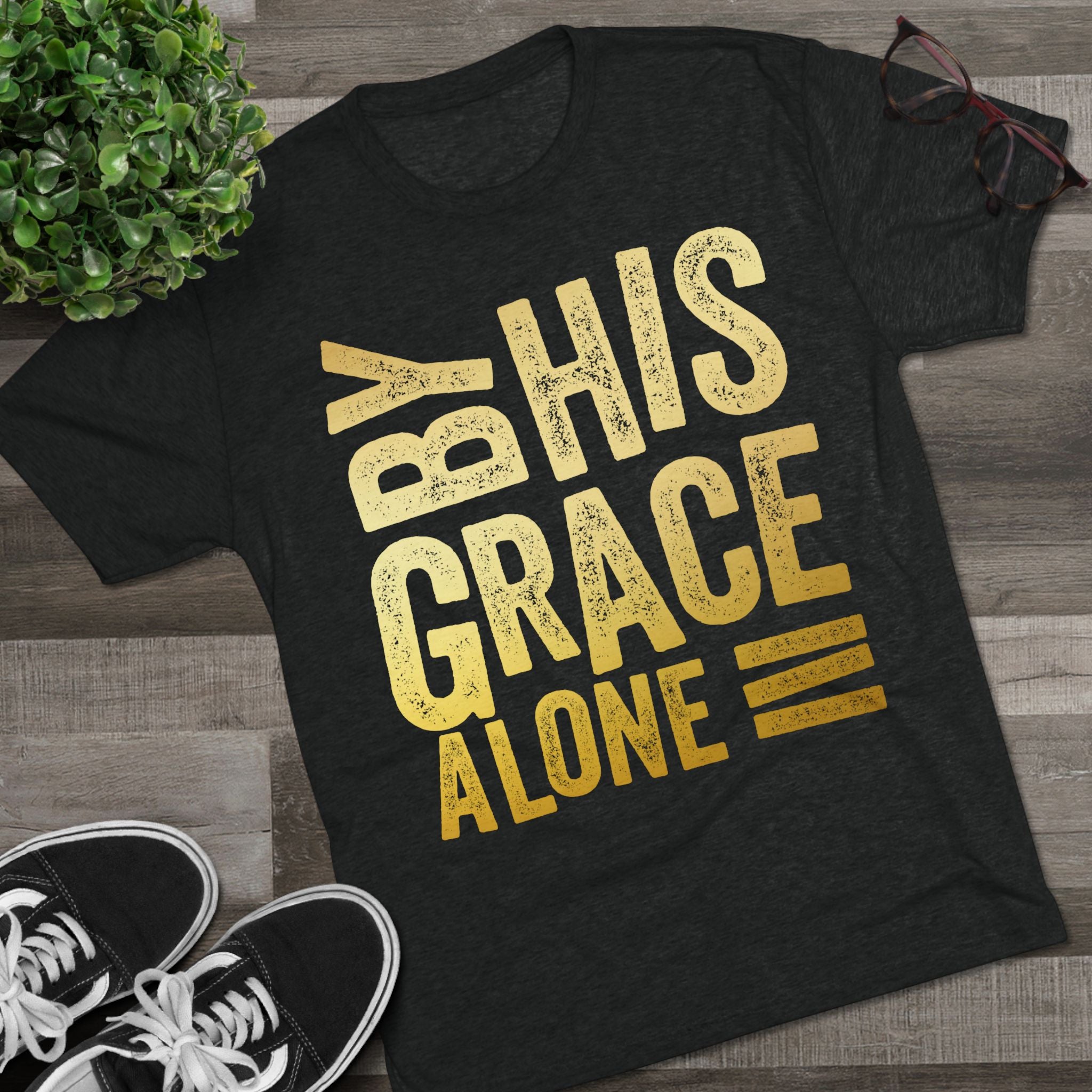 Unisex Tri-Blend Crew Tee - 'By His Grace Alone' Inspirational T-Shirt, Faith-Based Apparel, Christian Gift, Casual Everyday Wear, [...]