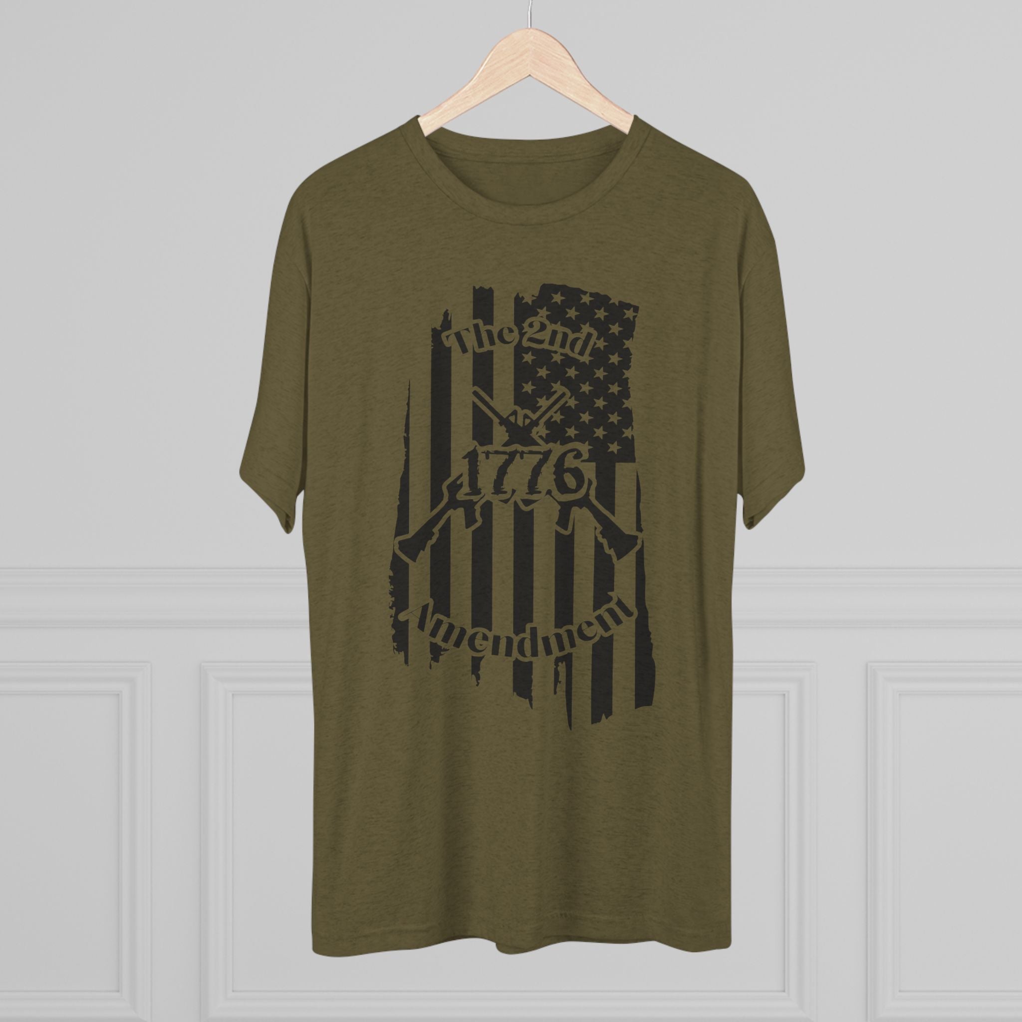 Patriotic Tee - 1776 2nd Amendment Flag Design Unisex Tri-Blend Crew Tee