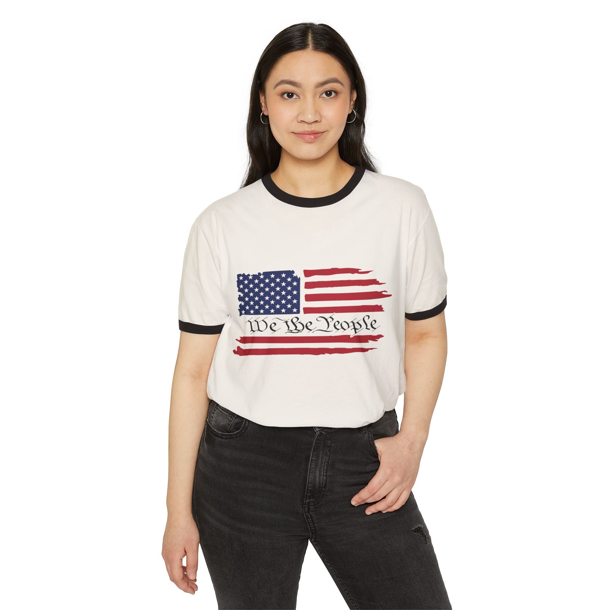 American Flag Ringer T-Shirt