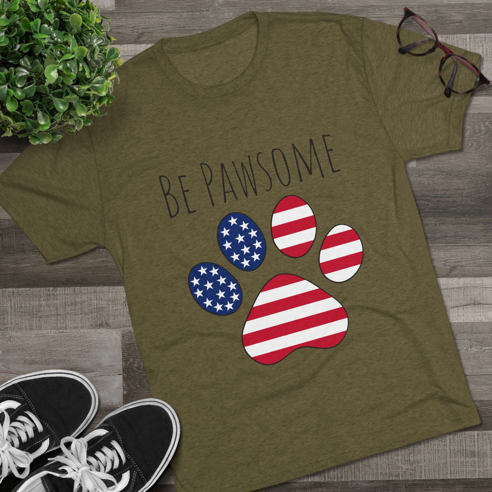 Dog Lover Tee - Be Pawsome Unisex Tri-Blend Crew Tee