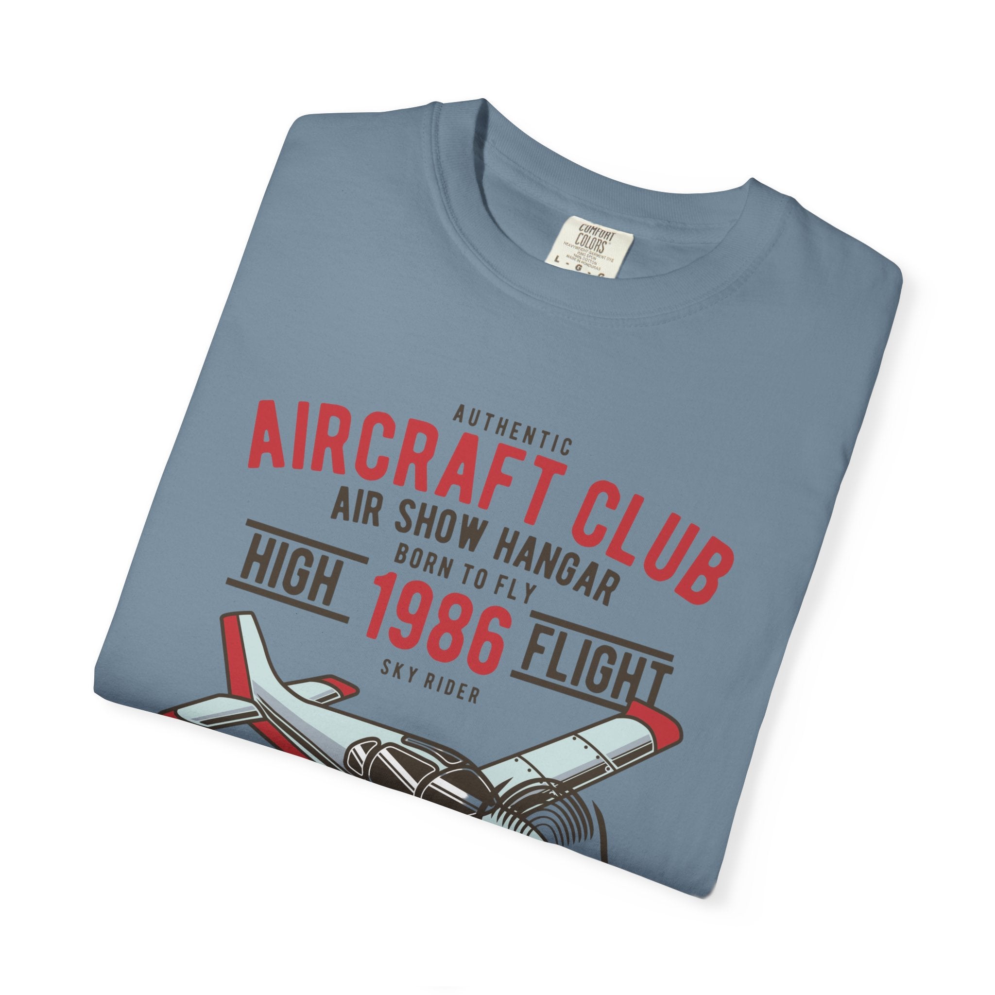 Vintage Aircraft Club T-Shirt | Unisex Garment-Dyed Tee, Aviation Lover Gift, Retro Airplane Shirt, Sky Rider Apparel, Air Show Fashion