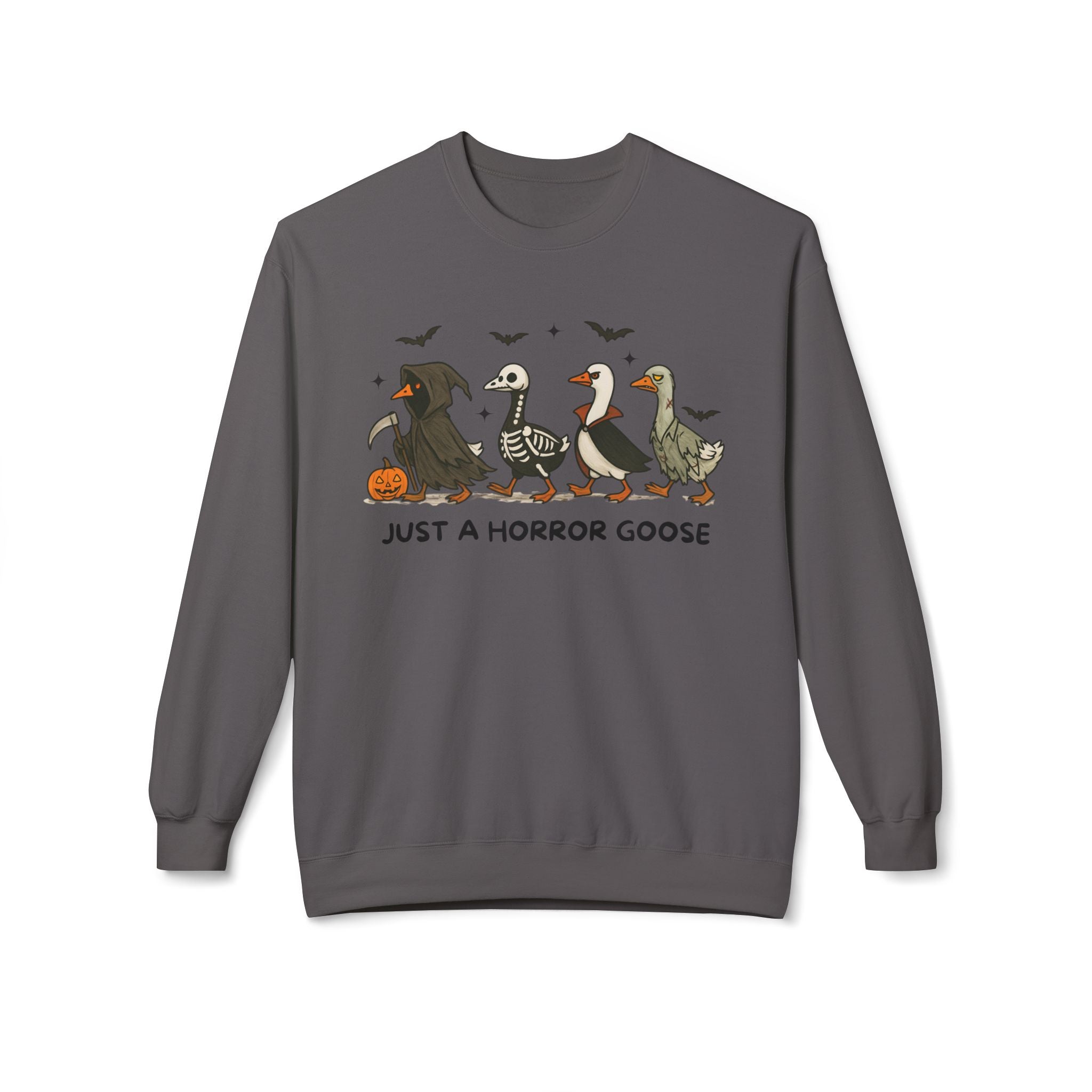 Horror Goose Sweatshirt, Funny Halloween Crewneck, Unisex Fleece Sweatshirt, Cozy Gift for Goose Lovers, Spooky Fall Apparel