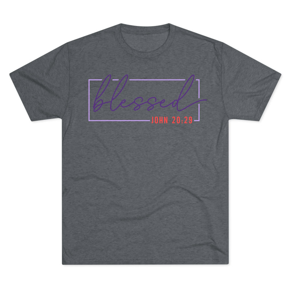 Blessed Unisex Tri-Blend Crew Tee | Inspirational Gift for Friends, Spiritual Wear, Faith-Based Apparel, Green Shirt, Casual Top