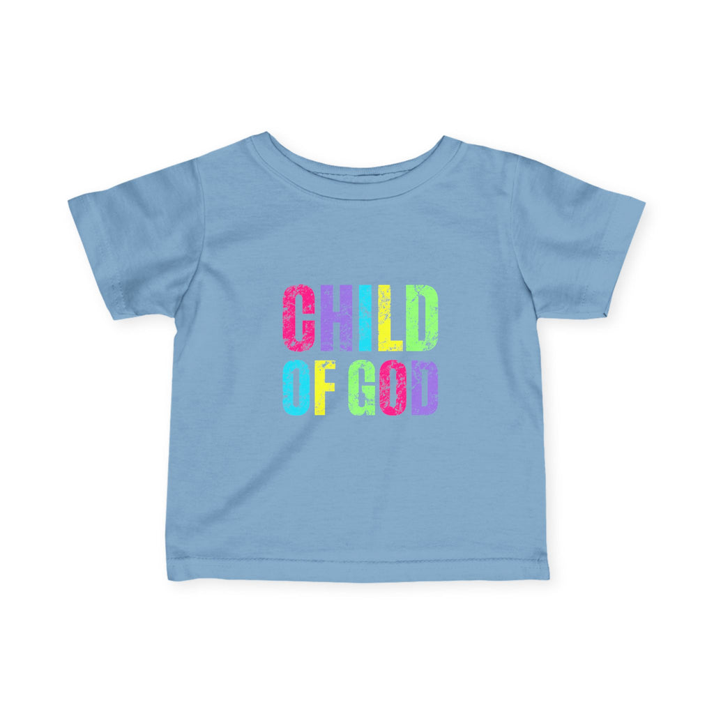 Colorful Child of God Infant Tee, Cute Baby T-Shirt, Rainbow Kids Shirt, Faith-Based Apparel, Baby Shower Gift