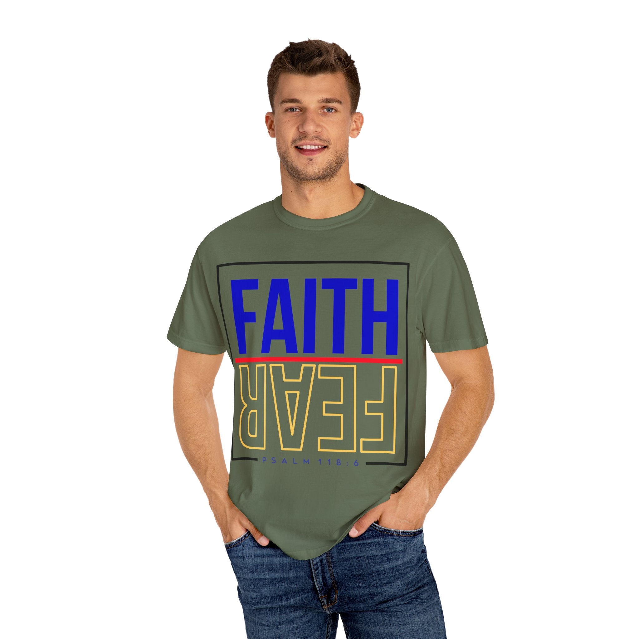 Unisex Faith & Fear T-Shirt, Inspirational Tee, Positive Message, Gift for Friends, Faith-Based Apparel, Casual Wear, Christian Merch
