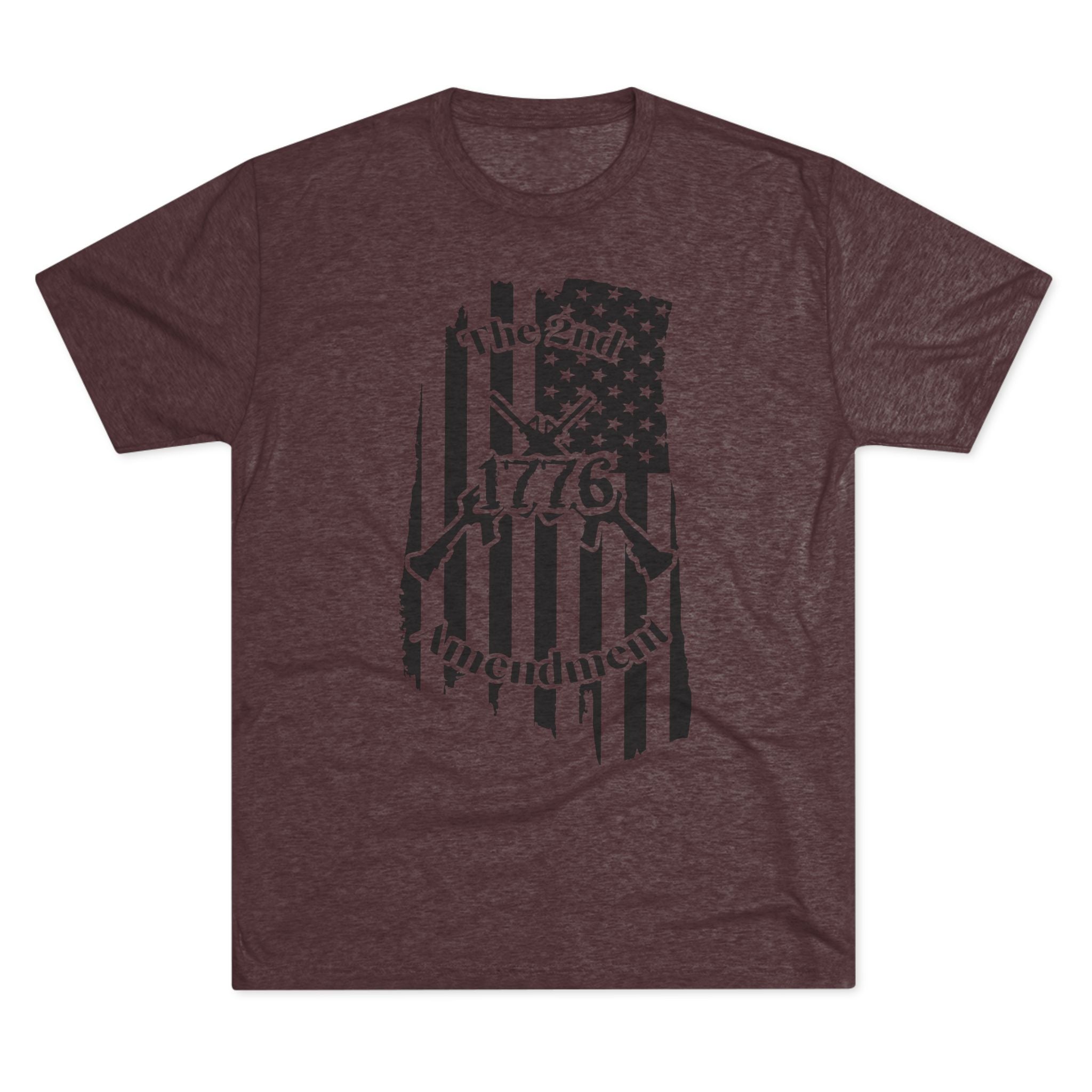 Patriotic Tee - 1776 2nd Amendment Flag Design Unisex Tri-Blend Crew Tee