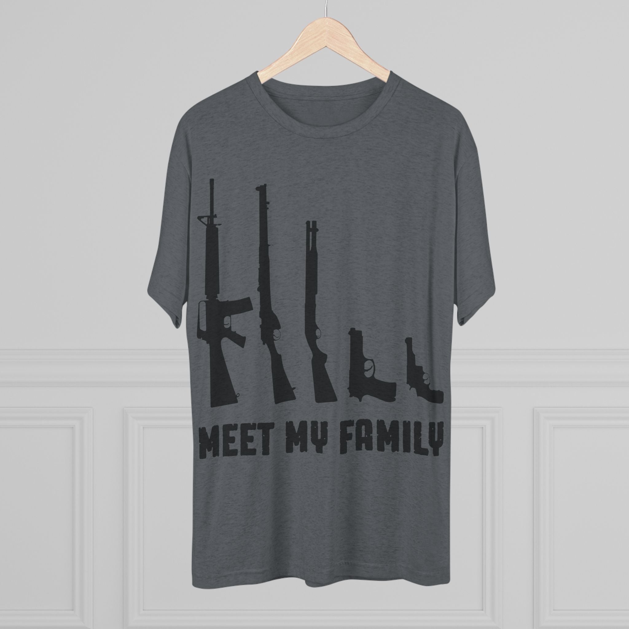 T-Shirt - Meet My Family Unisex Tri-Blend Crew Tee