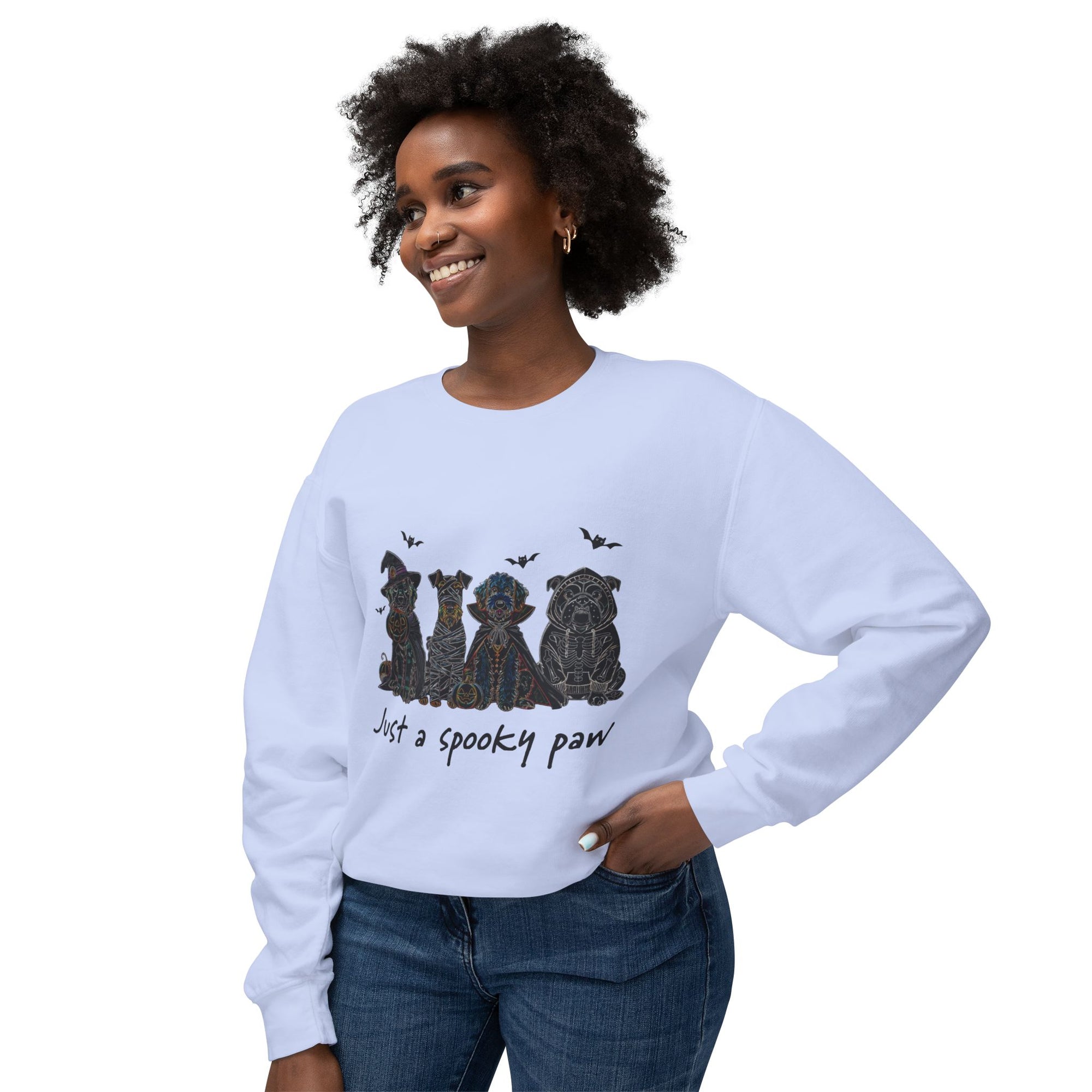 Spooky Dog Crewneck Sweatshirt, Halloween Apparel, Fall Fashion, Cozy Sweatshirt, Gift for Dog Lovers, Casual Wear