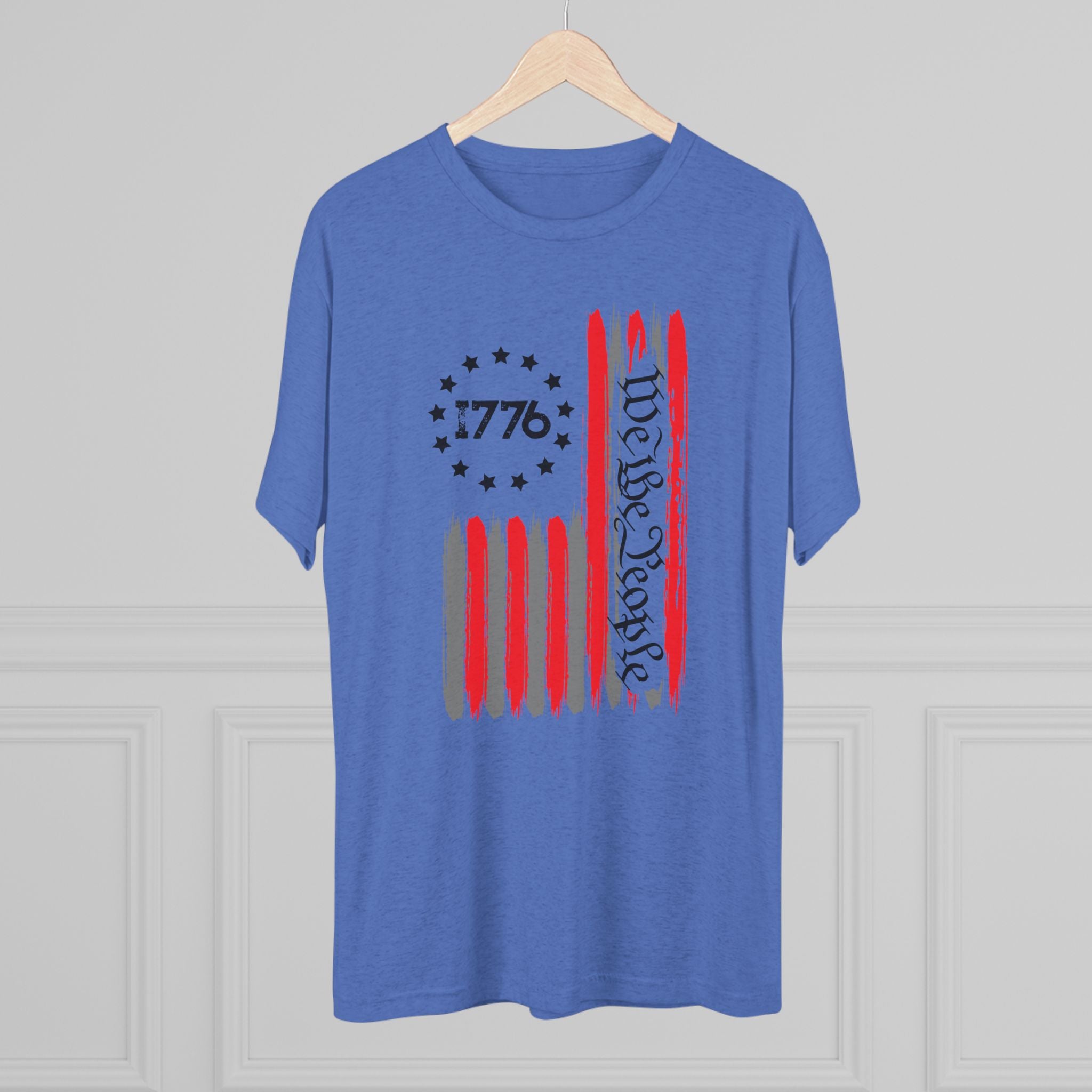 Patriotic Tee - We the People 1776 Flag Unisex Tri-Blend Crew Tee