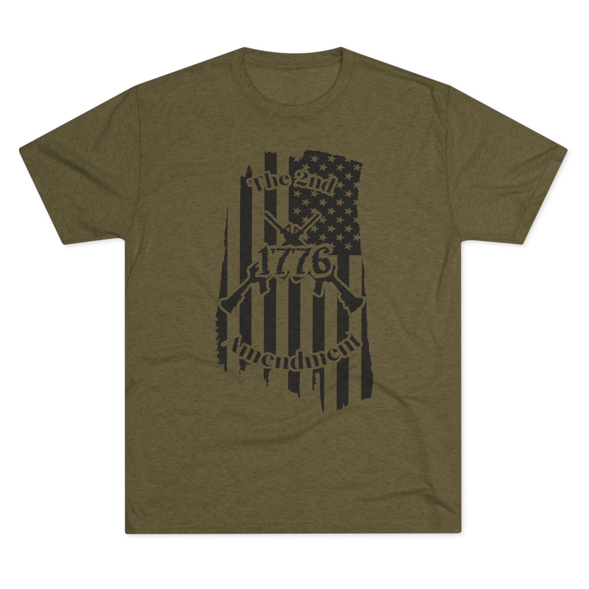 Patriotic Tee - 1776 2nd Amendment Flag Design Unisex Tri-Blend Crew Tee