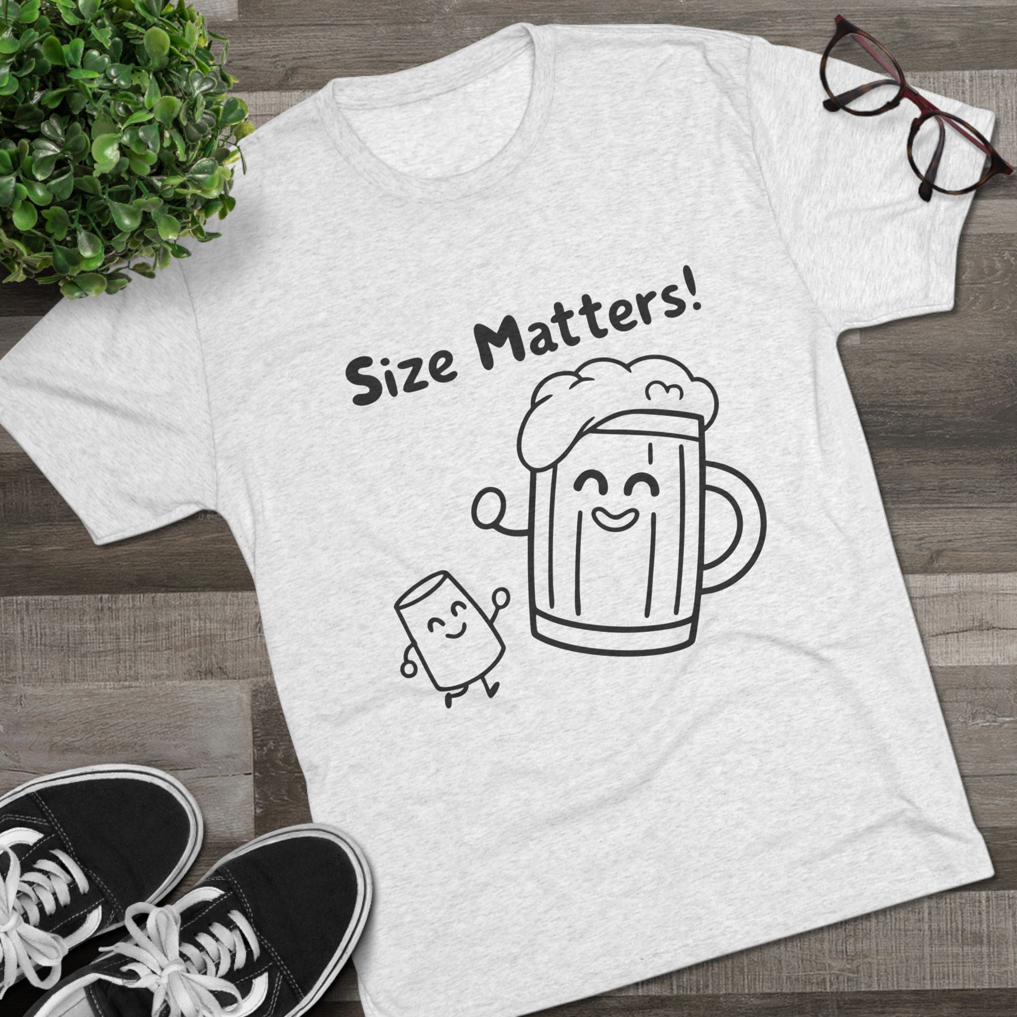 Beer Mug - Size Matters Unisex Tri-Blend Tee