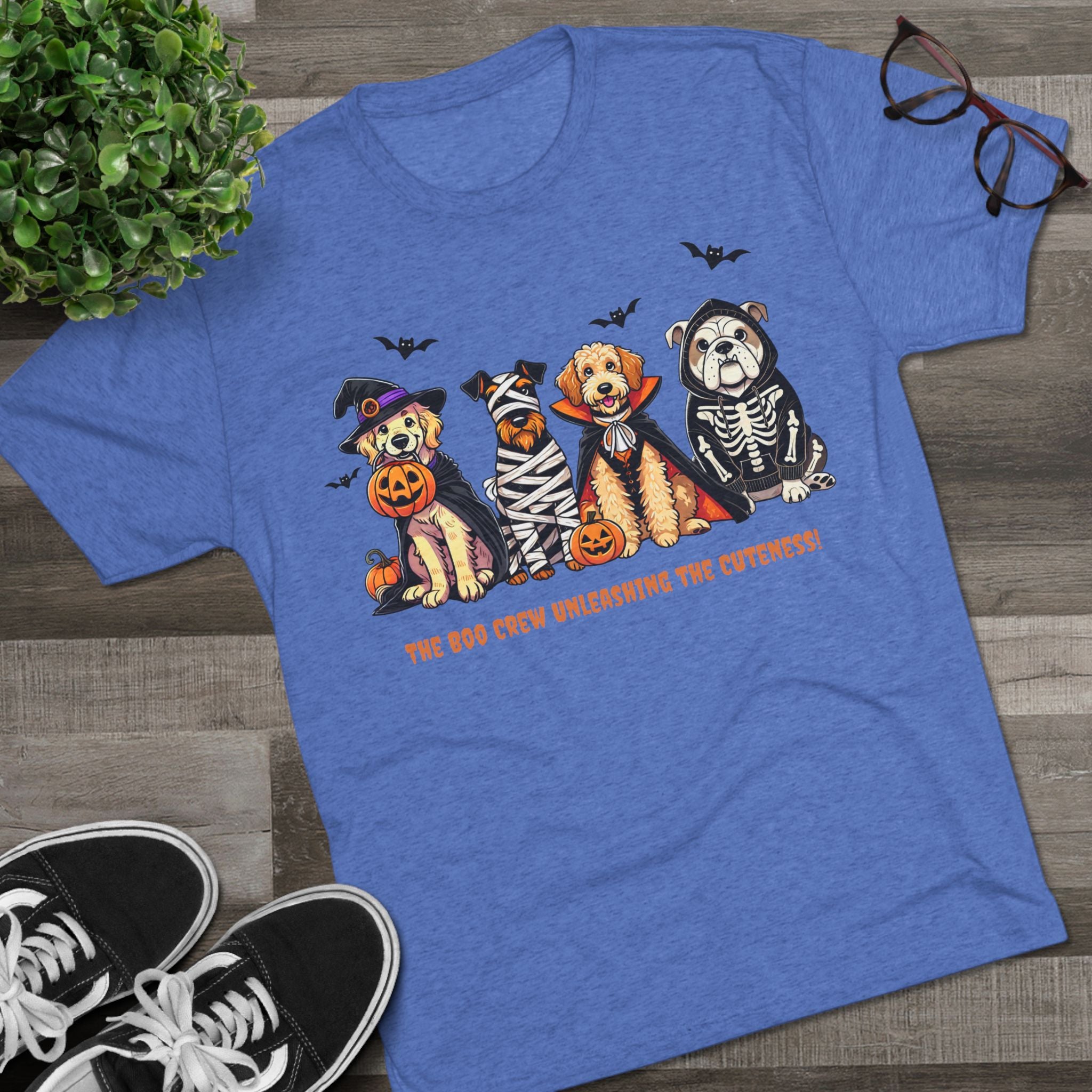Spooky Paw Graphic Tee - Unisex Tri-Blend Crew Tee for Pet Lovers, Cute Animal Shirt, Halloween Apparel, Dog Lover Gift, Fall Fashion