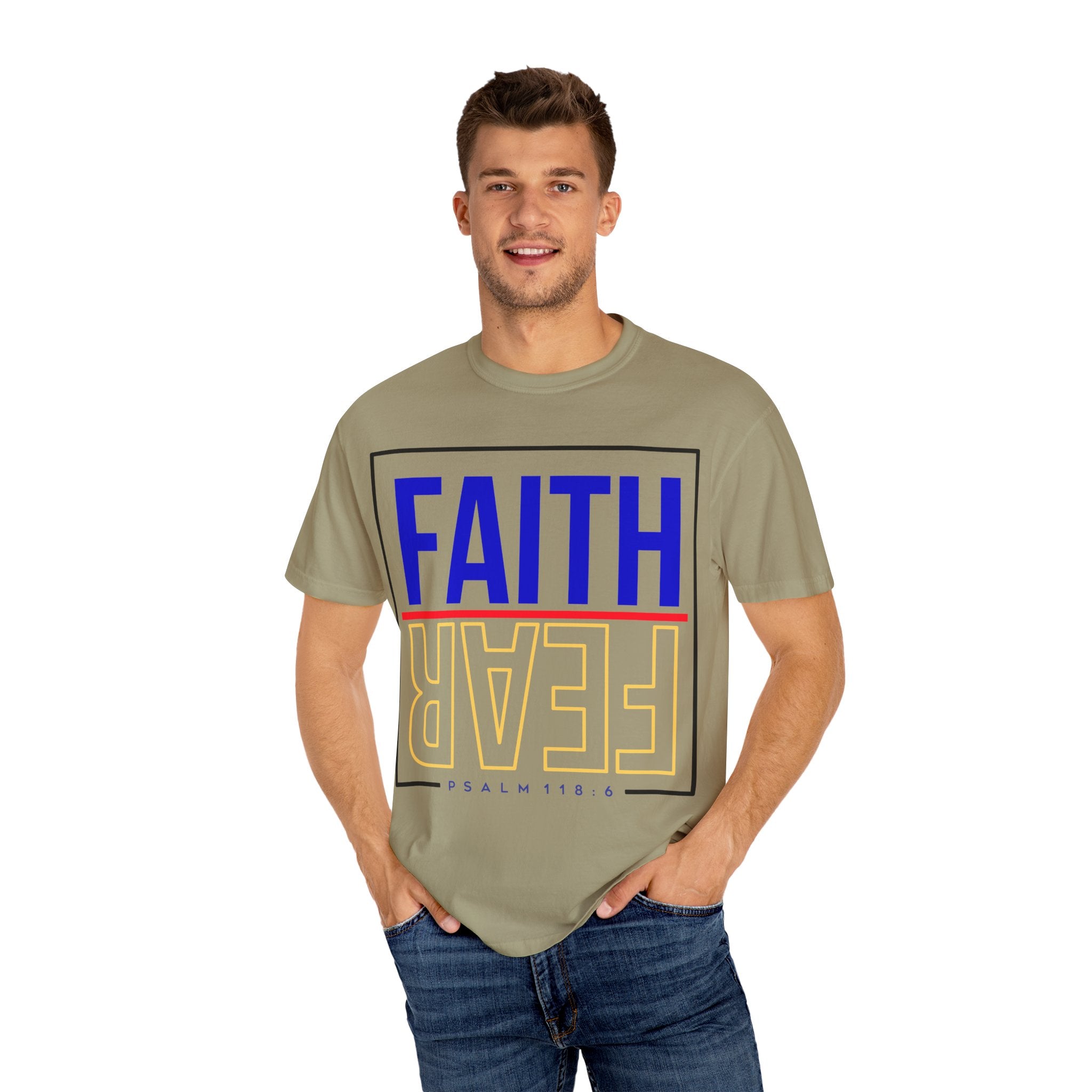 Unisex Faith & Fear T-Shirt, Inspirational Tee, Positive Message, Gift for Friends, Faith-Based Apparel, Casual Wear, Christian Merch
