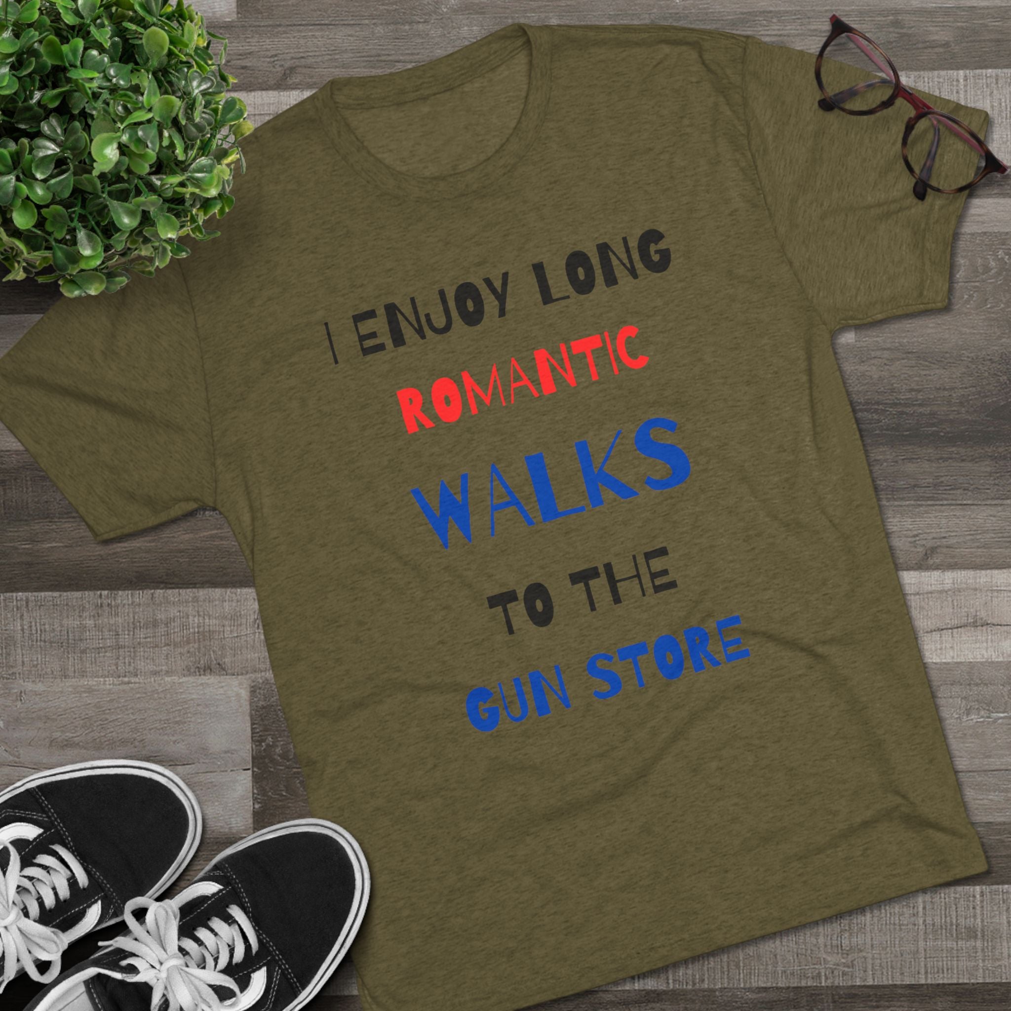 Gun Lover's Tri-Blend Tee - Romantic Walks Design