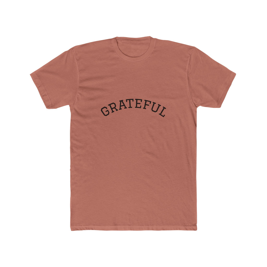 Grateful Unisex Cotton Crew Tee, Inspirational Gift, Casual Wear, Birthday, Thanksgiving Apparel, Everyday Tee