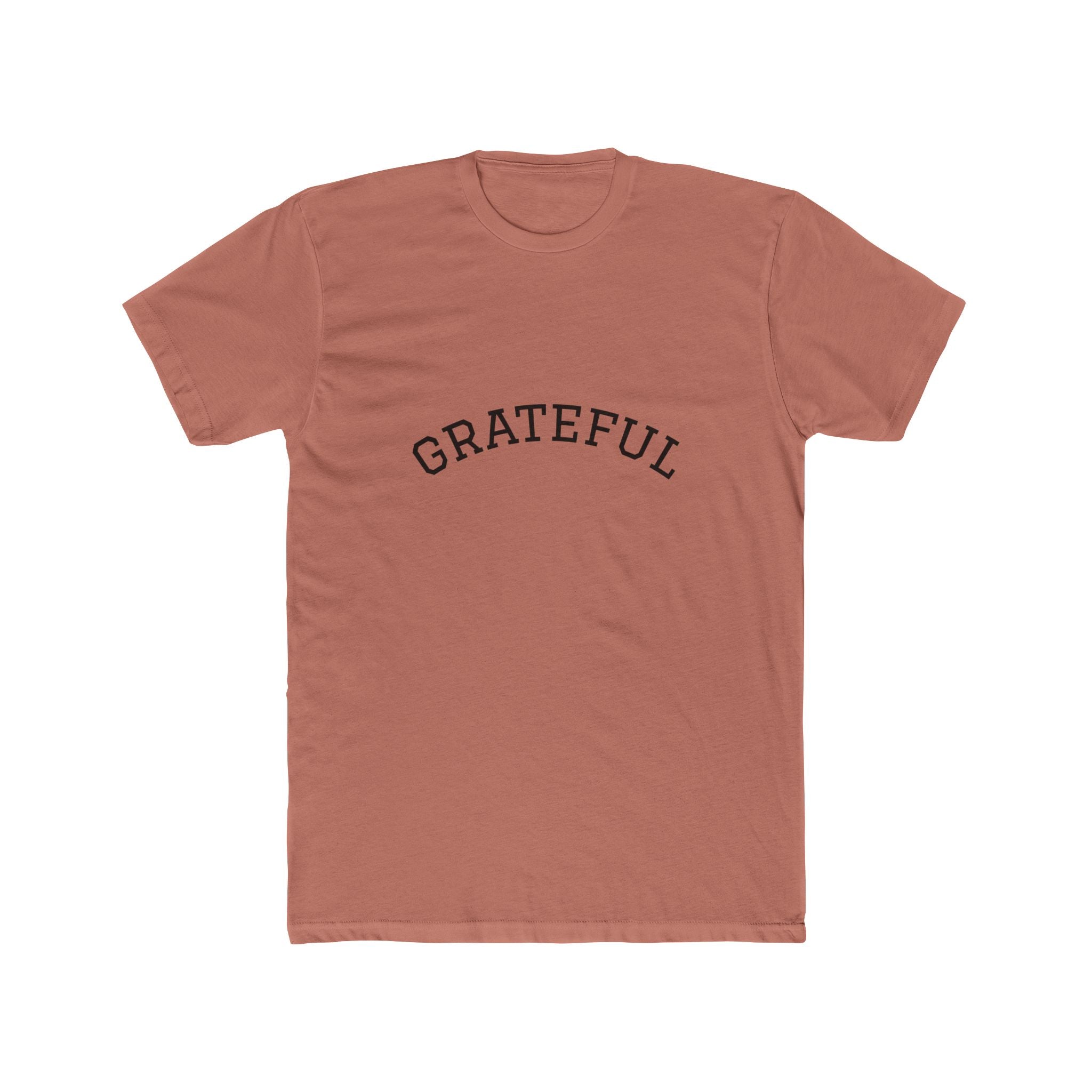 Grateful Unisex Cotton Crew Tee, Inspirational Gift, Casual Wear, Birthday, Thanksgiving Apparel, Everyday Tee